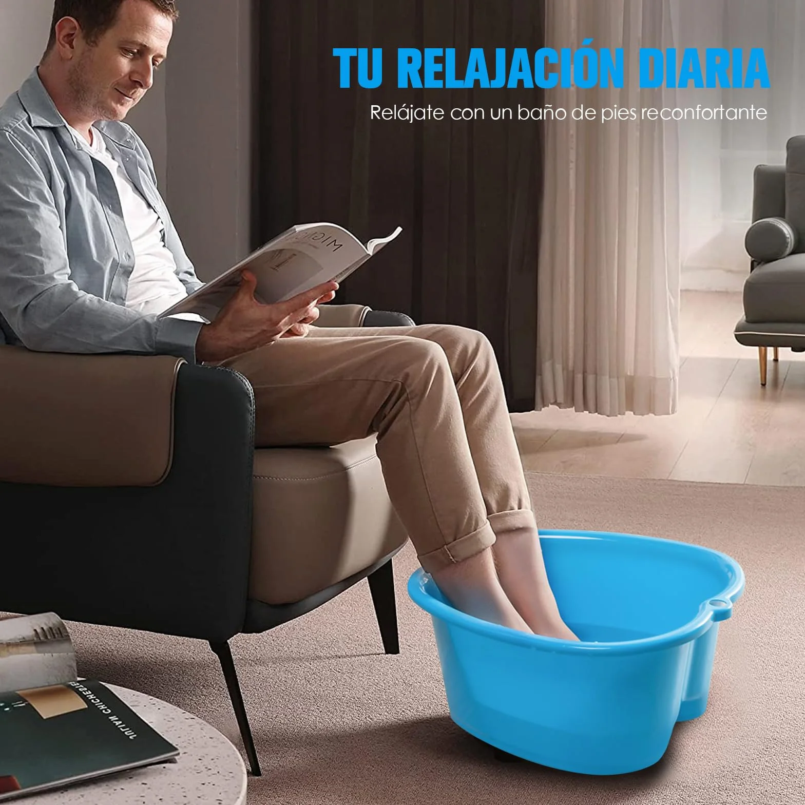 Cuenco de spa grande para baño de pies, lavabo de plástico para pedicura y masaje