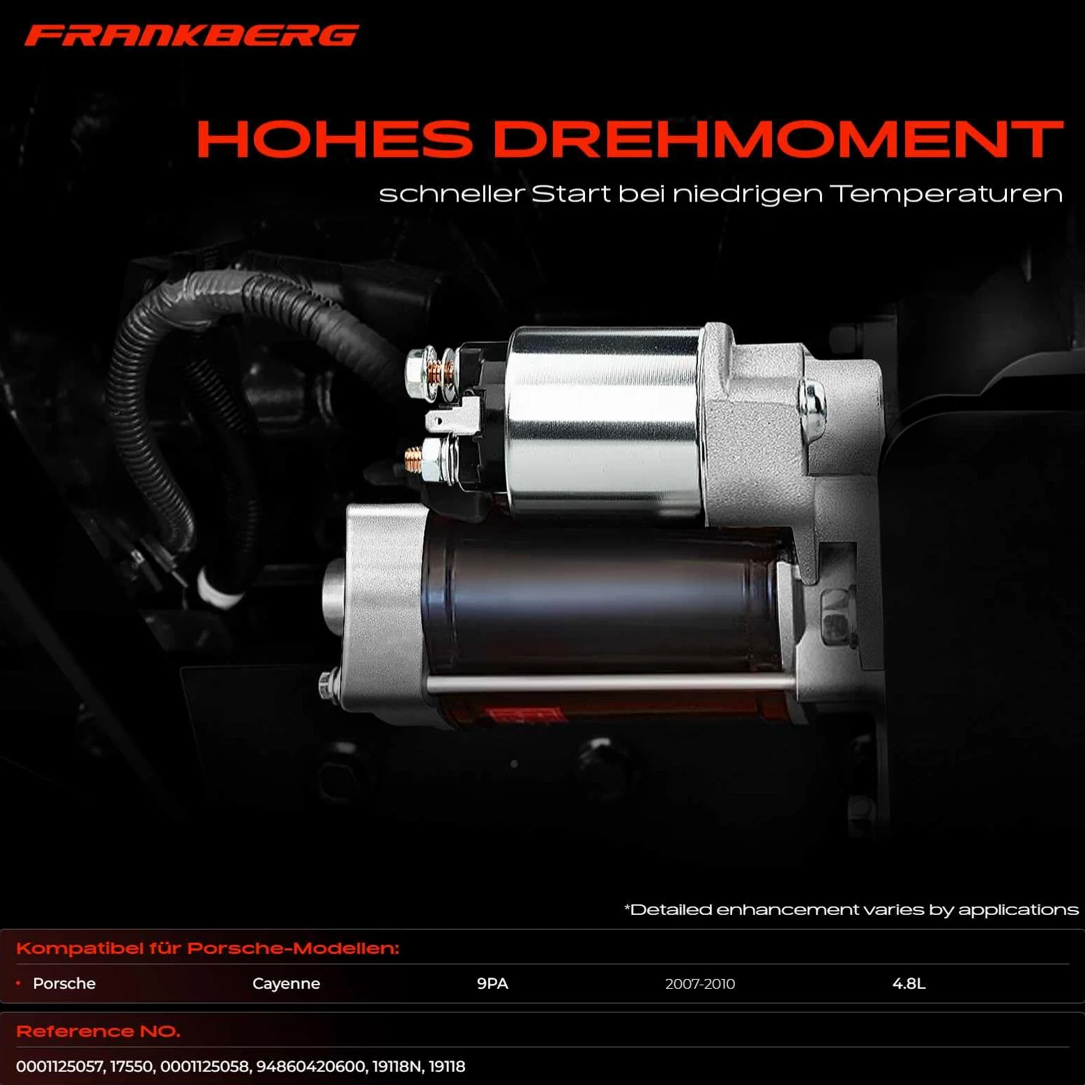 Frankberg Motor de arranque 25 kW 12 V 10 dientes 0001125057 | Compatible con: C.a.y.e.n.n.e 9PA