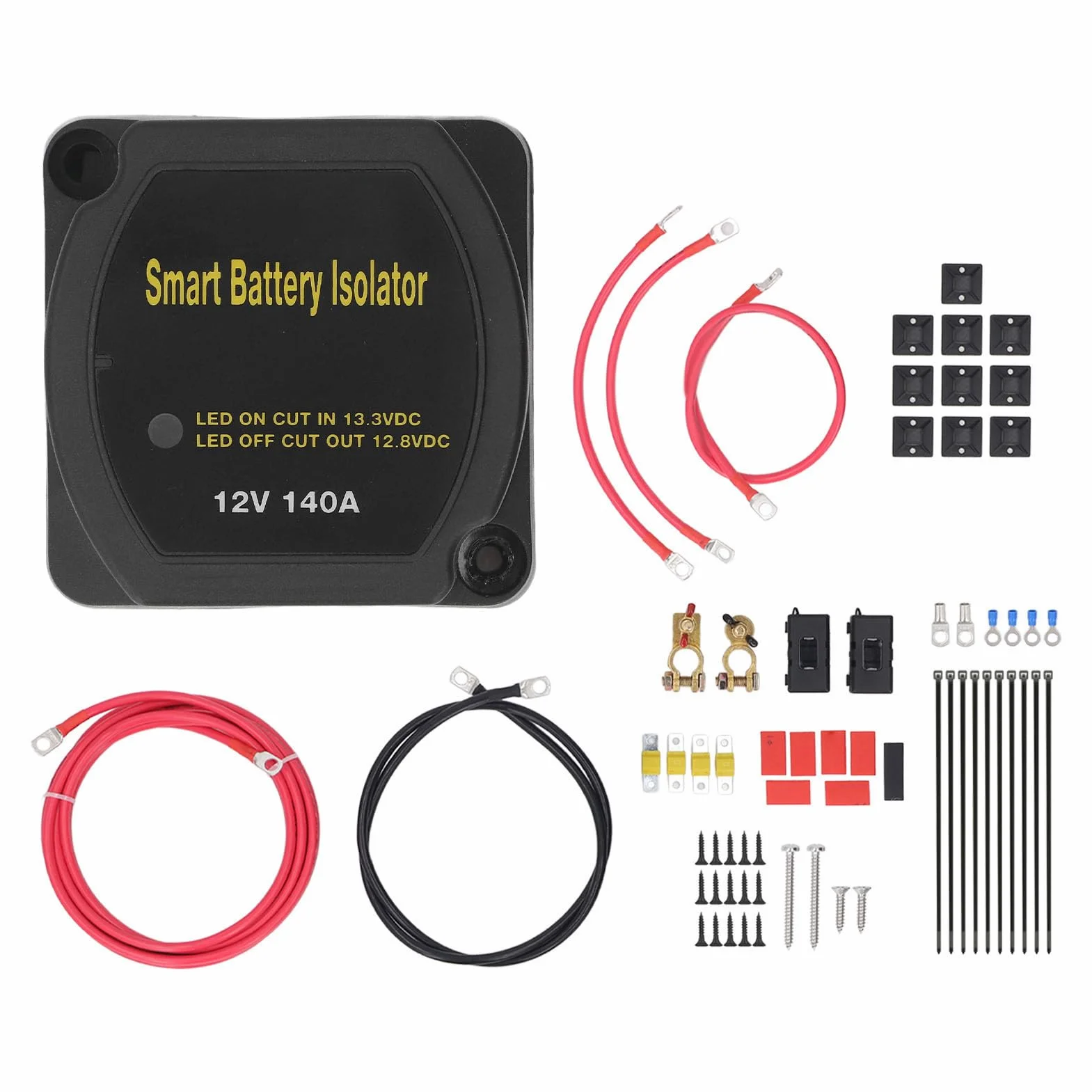 Kit de Aislador de Batería Dual de 12 V, relé de Carga Dividida Eficiente para Camión, RV, ATV, SUV, Barco