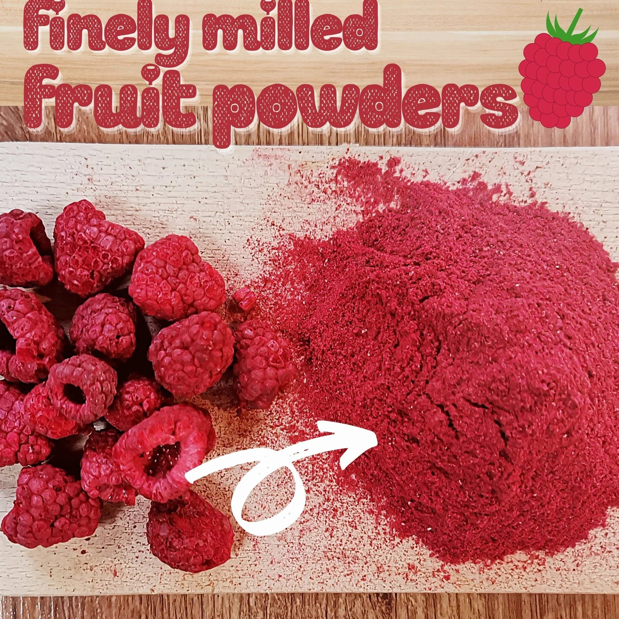 Frambuesas Liofilizadas en Polvo Fruta Deshidratada Pura Sin Azucar Raspberry Powder Raw (100g)
