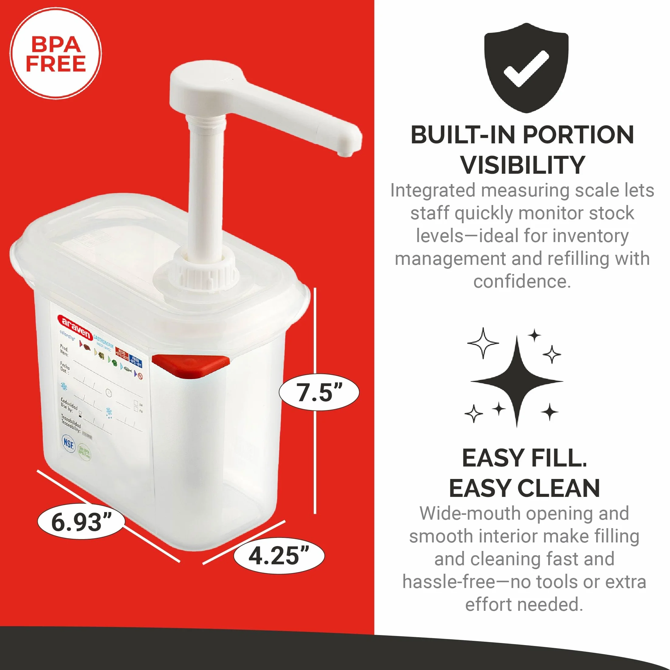 Araven - Dispensador para salsas, 1,5 l