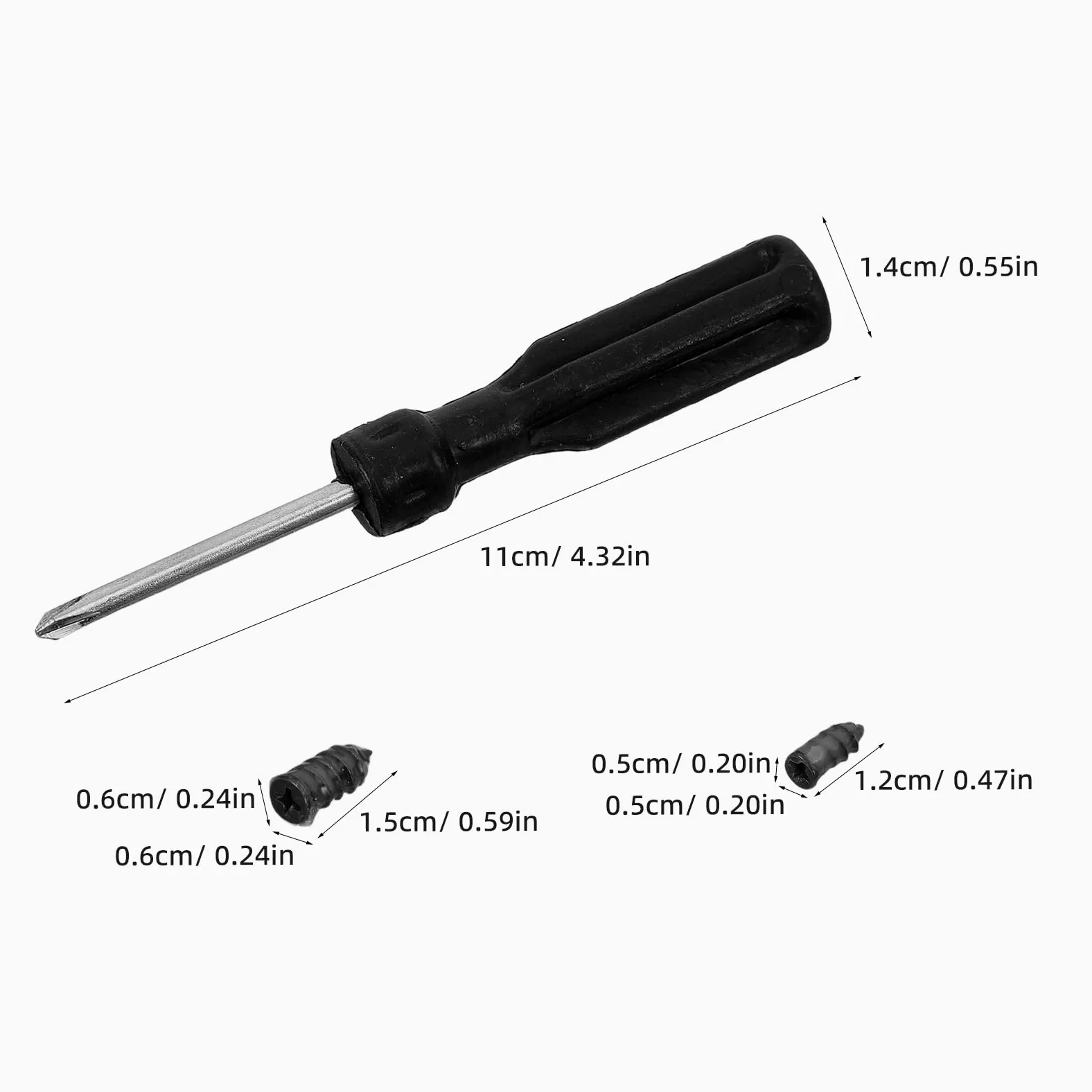 61 Piezas Kit de Tapones de Goma para Neumáticos y Clavos de Goma para Reparación de Neumáticos con Destornillador Manual para Coche y Bicicleta Reparación Rápida y Portátil en