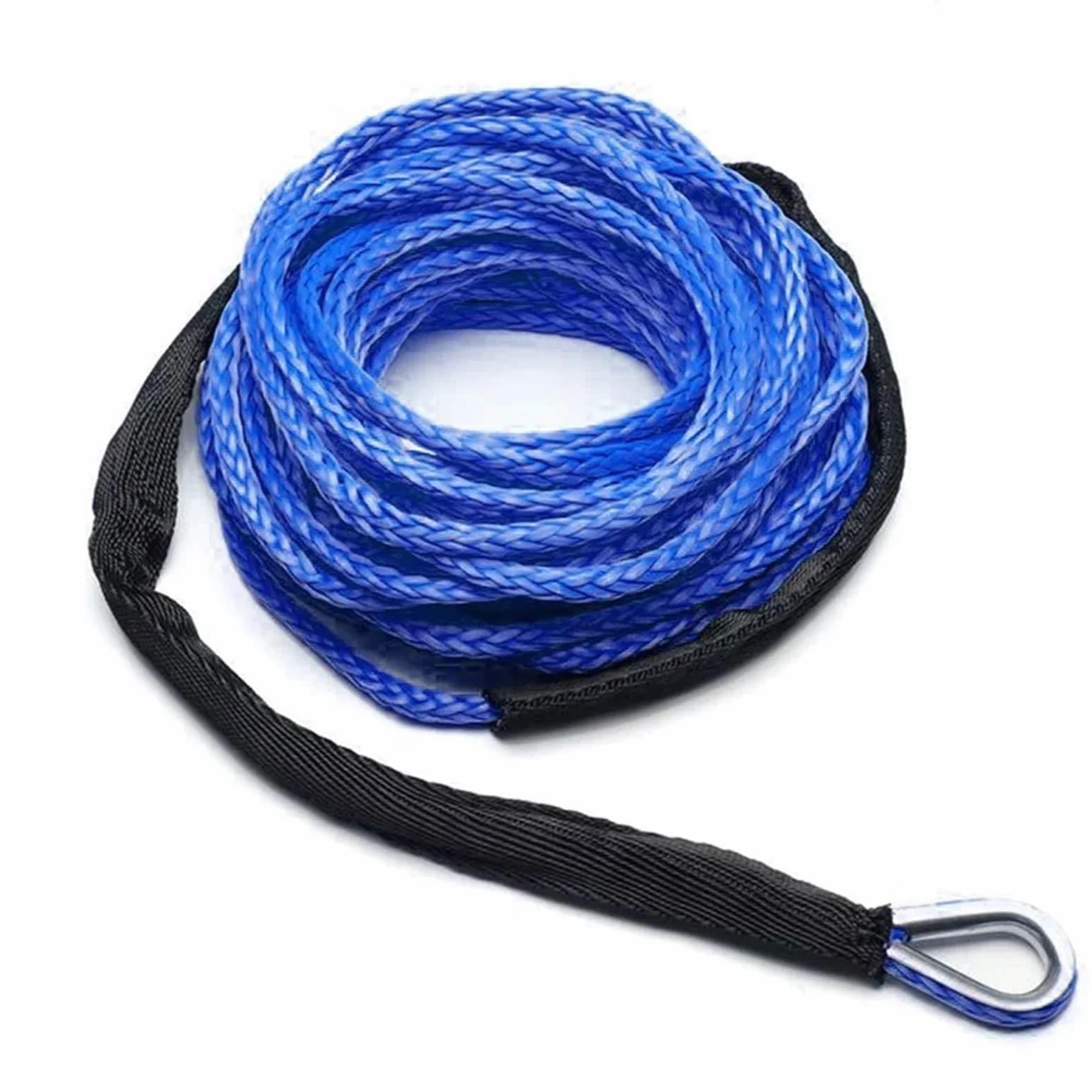 Cuerda De Remolque Cable de cabrestante sintético de Repuesto for emergencias de Coche, camión, Barco, 26 MX 8 mm, 12 hebras(Blue)