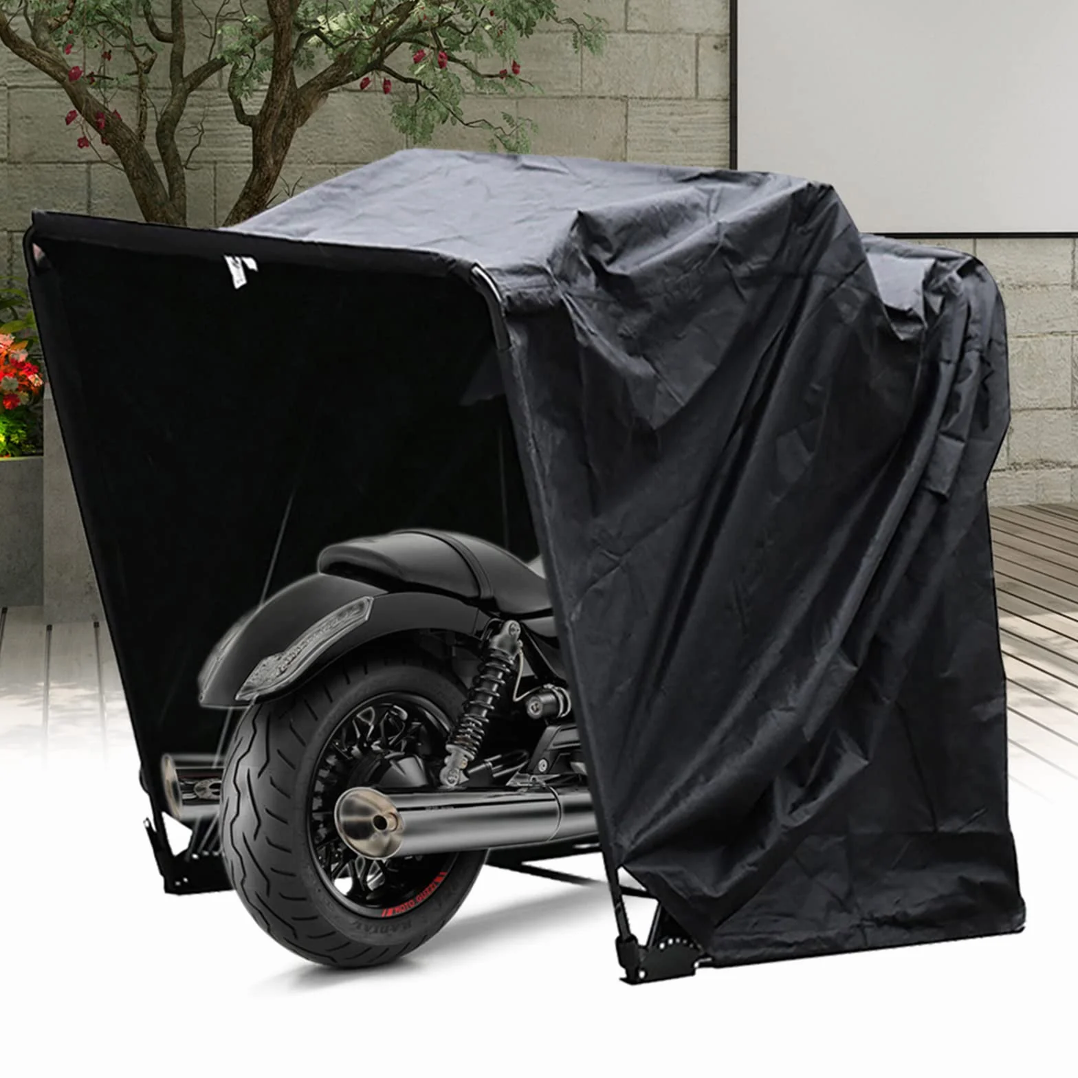 Tienda de campaña universal plegable para motocicleta, garaje, lona protectora plegable con bolsa de transporte, tienda de campaña plegable para motocicleta, garaje, protección UV, cubierta