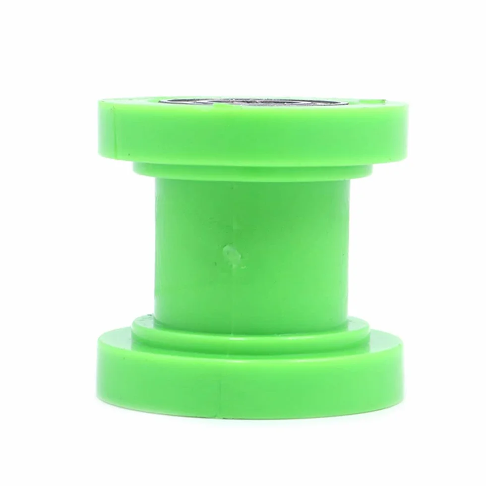 2 piezas de rodillo de cadena tensor de polea universal, rodillo de cadena de 10 mm, polea guía deslizante, polea guía de nailon, rodamientos de alta resistencia, guía de rueda tensor (verde)