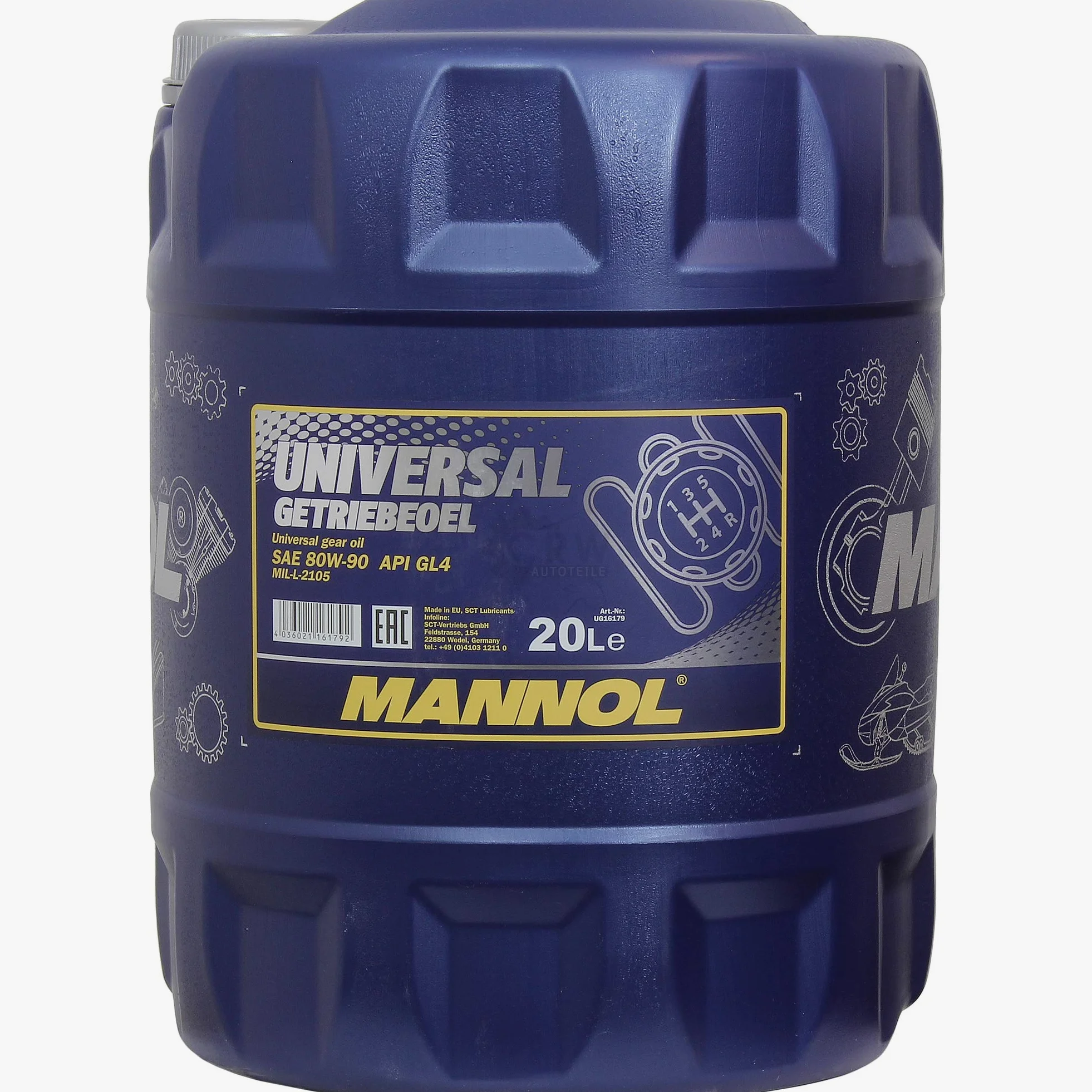 MANNOL - Aceite universal para transmisión 80W-90 API GL 4 MN8107-20, 20 litros con válvula de descarga