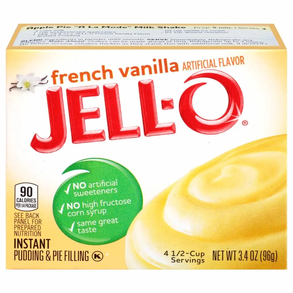 Jell-O Mezcla de pudín instantánea Vainilla francés 3.4 oz (Paquete de 6)
