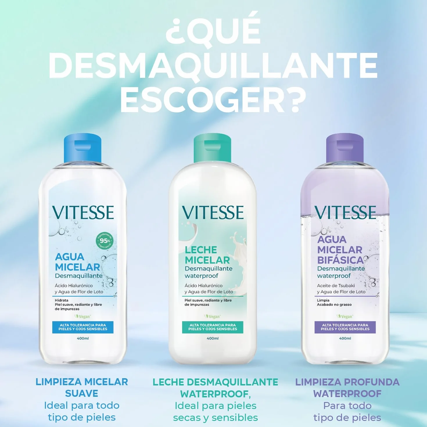 Vitesse Agua Micelar Desmaquillante con Ácido Hialurónico 400 ml