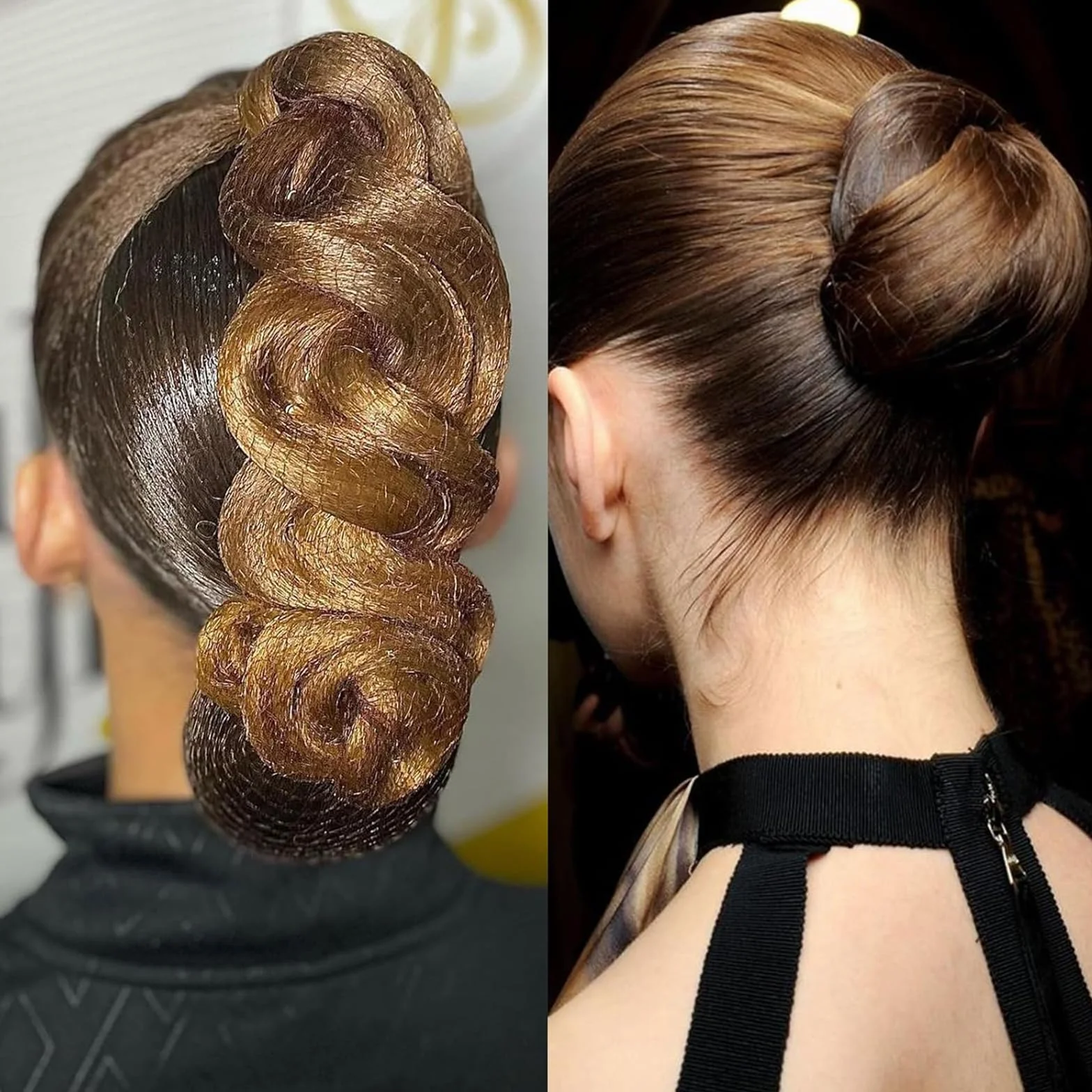 Redecillas de Pelo Invisibles de Nylon, Horquillas de Pelo U, 30 Piezas, para Camarera, Enfermera, Bailarinas, Azafatas (marrón)