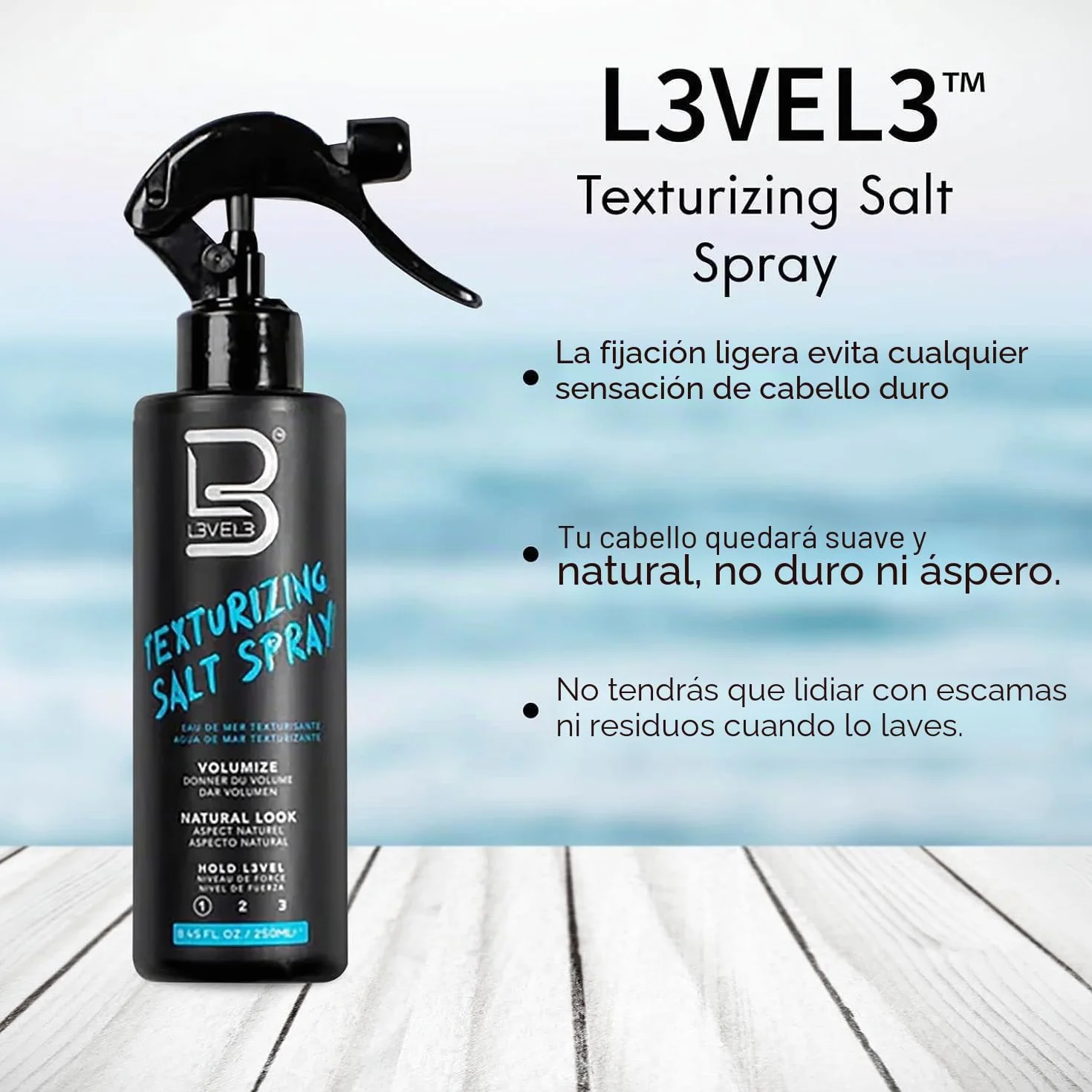 Level 3 L3 Spray texturizante de sal marina 8.45 onzas líquidas