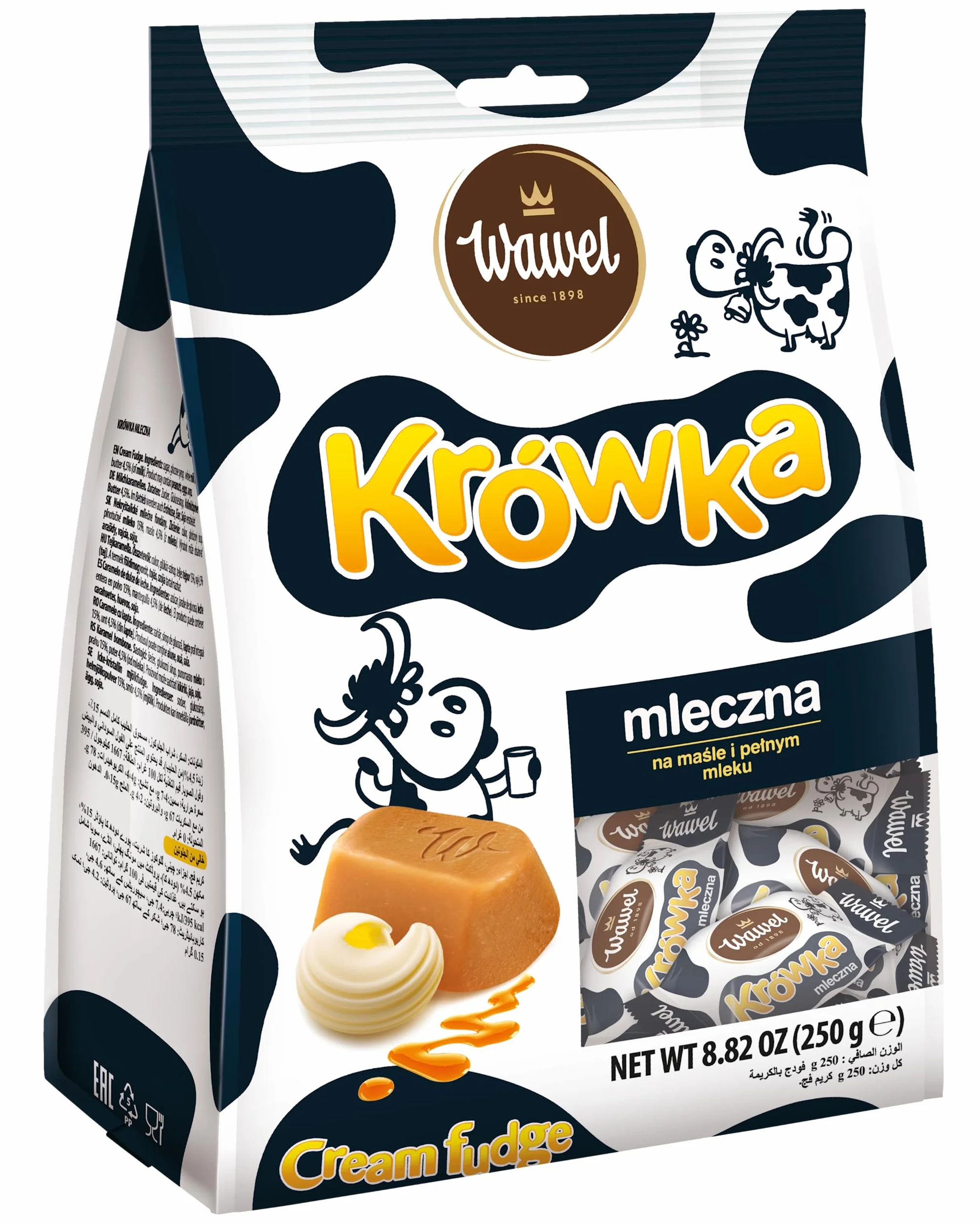 Krowka Mleczna Caramelo de leche de vaca 250 g Wawel