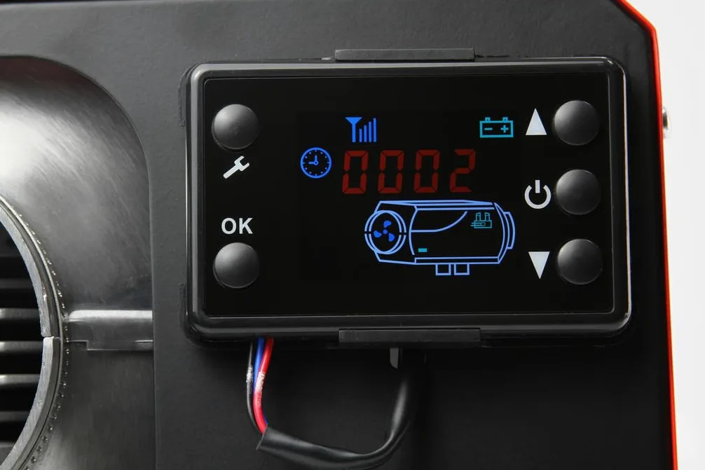 Calentador de aire para estufa | Diesel Gasóleo | 12V/230V | 12KW | Portátil | Monitor LCD con mando a distancia | para caravanas de coche garaje almacenes viviendas