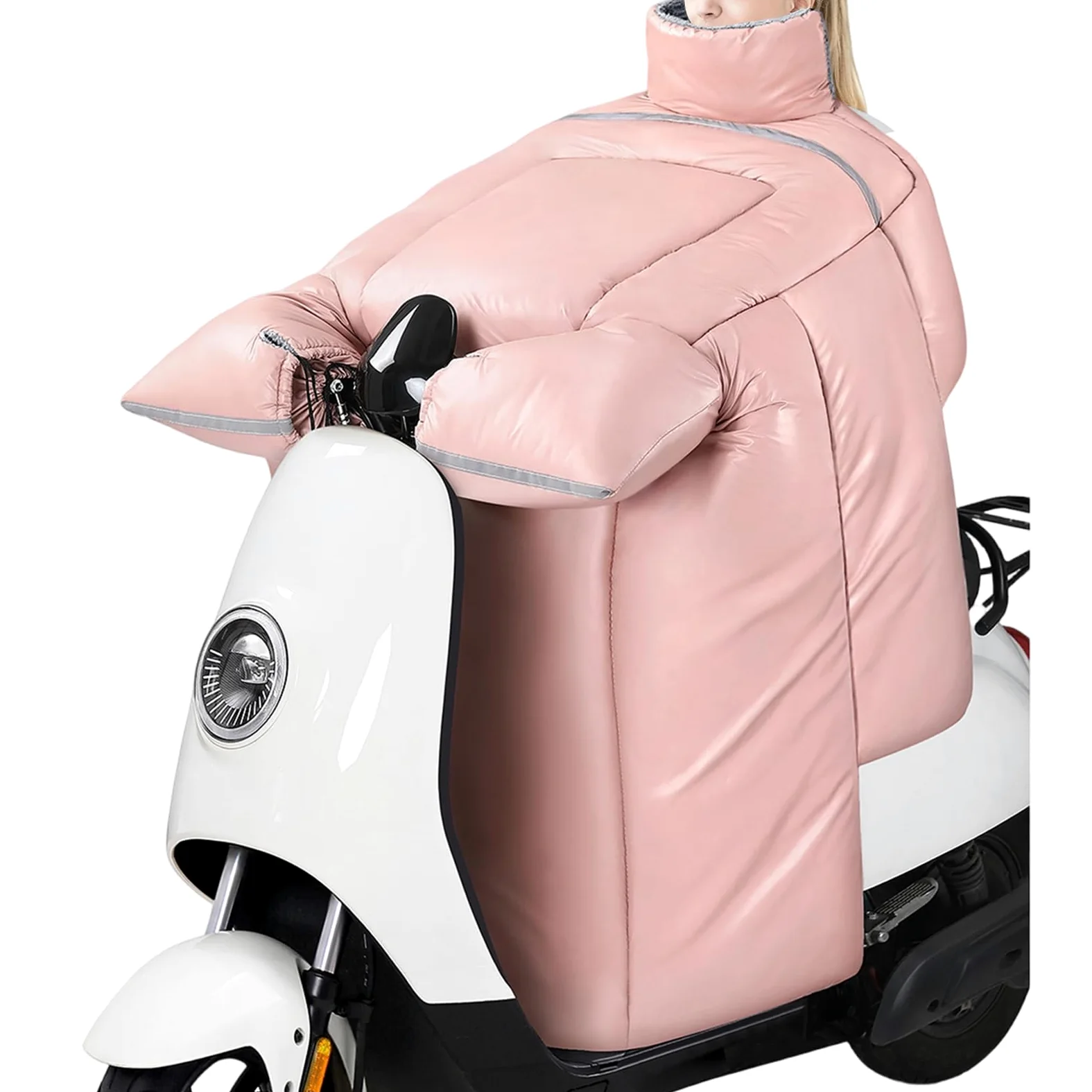 Protector De Piernas De Moto Impermeable Acolchado | Cubierta Térmica Para Piernas De Moto Con Forro De Peluche Y Guantes para Protección de Rodilla, Pecho y Cuello