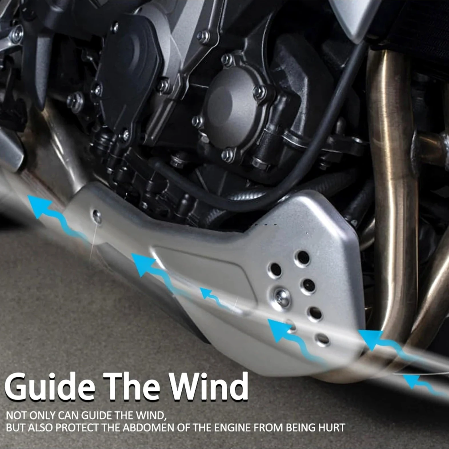 Compatible con Trident 660 Pan 2021 2022, carenado de alerón Inferior del Motor para Motocicleta Deflector Aire Moto Carenado Deflector de Viento