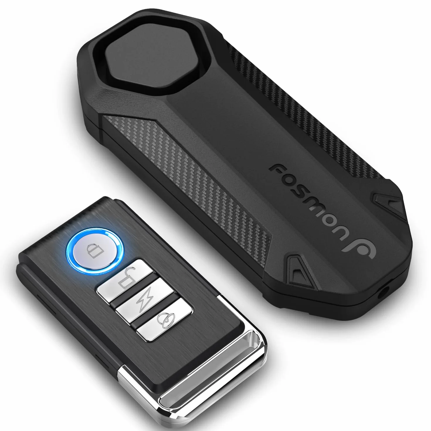 Fosmon Alarma inalámbrica antirrobo para Bicicleta con Control Remoto, Impermeable, Funciona con Pilas, Alarma de Seguridad súper Fuerte de 113 dB para Bicicleta, Motocicleta, Scooter de Movilidad,