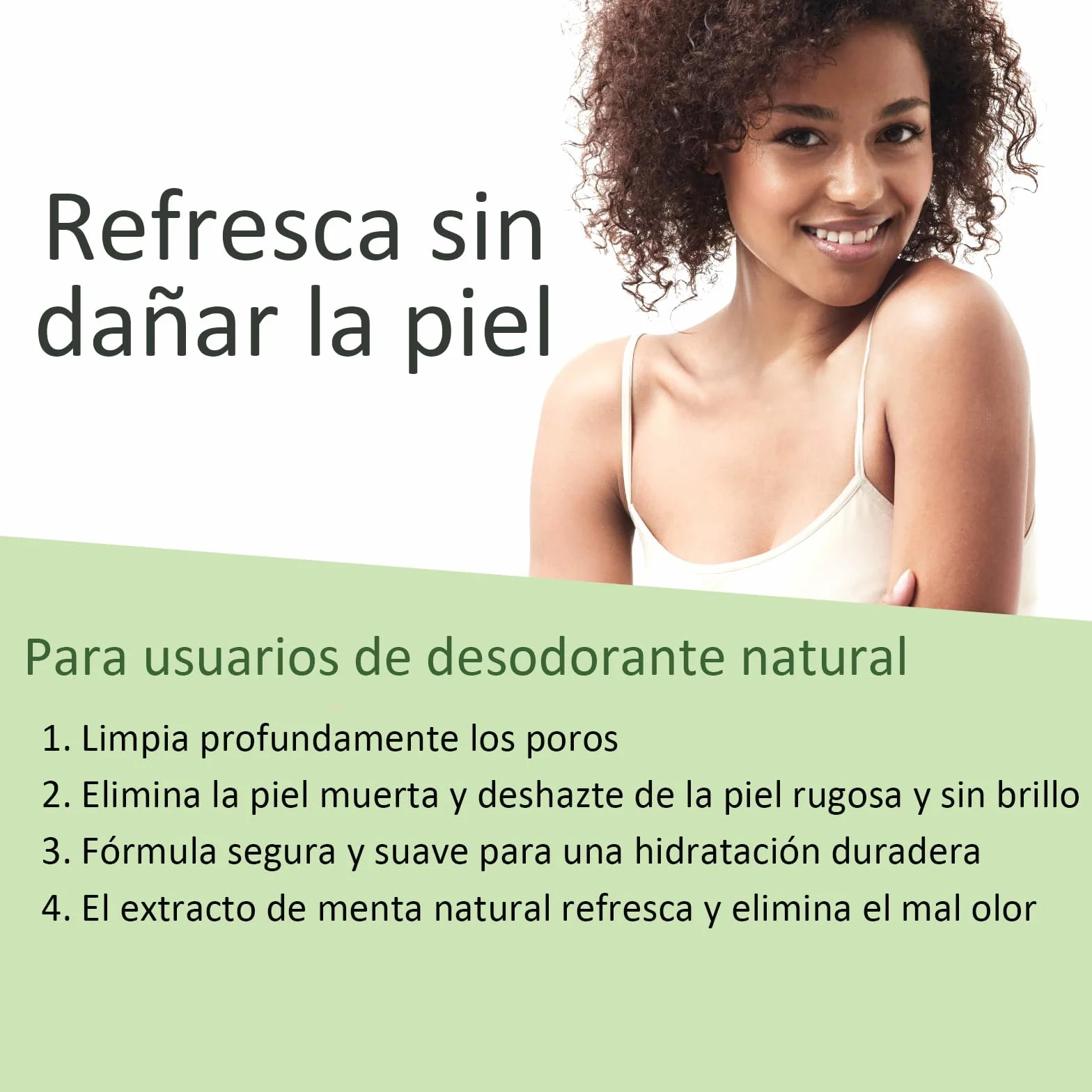 Desintoxicación de axilas y exfoliante corporal 8.82 oz con menta y aloe vera para eliminar olores y tonificar piel