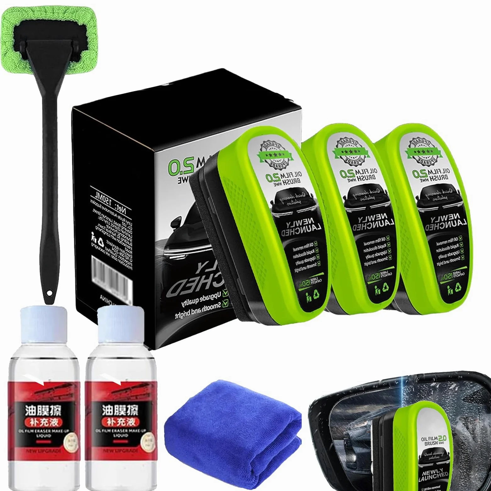 Clear Vision Gl170 Pro - Limpiador de cristales de coche, limpiador de película de aceite de vidrio, limpiador de parabrisas Gl170 Pro, cepillo de limpieza de película de aceite para parabrisas, para