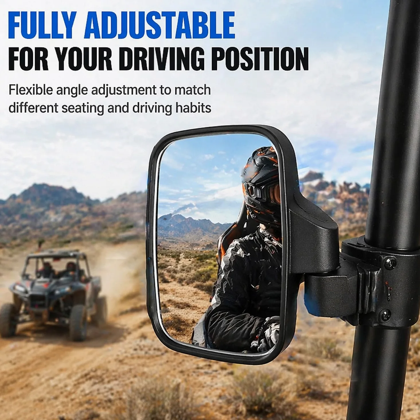Espejo retrovisor UTV for Can-Am Defender 800 2019-2025, espejo ajustable plegable, espejos laterales, se adapta a jaula antivuelco de 1,75 a 2 pulgadas