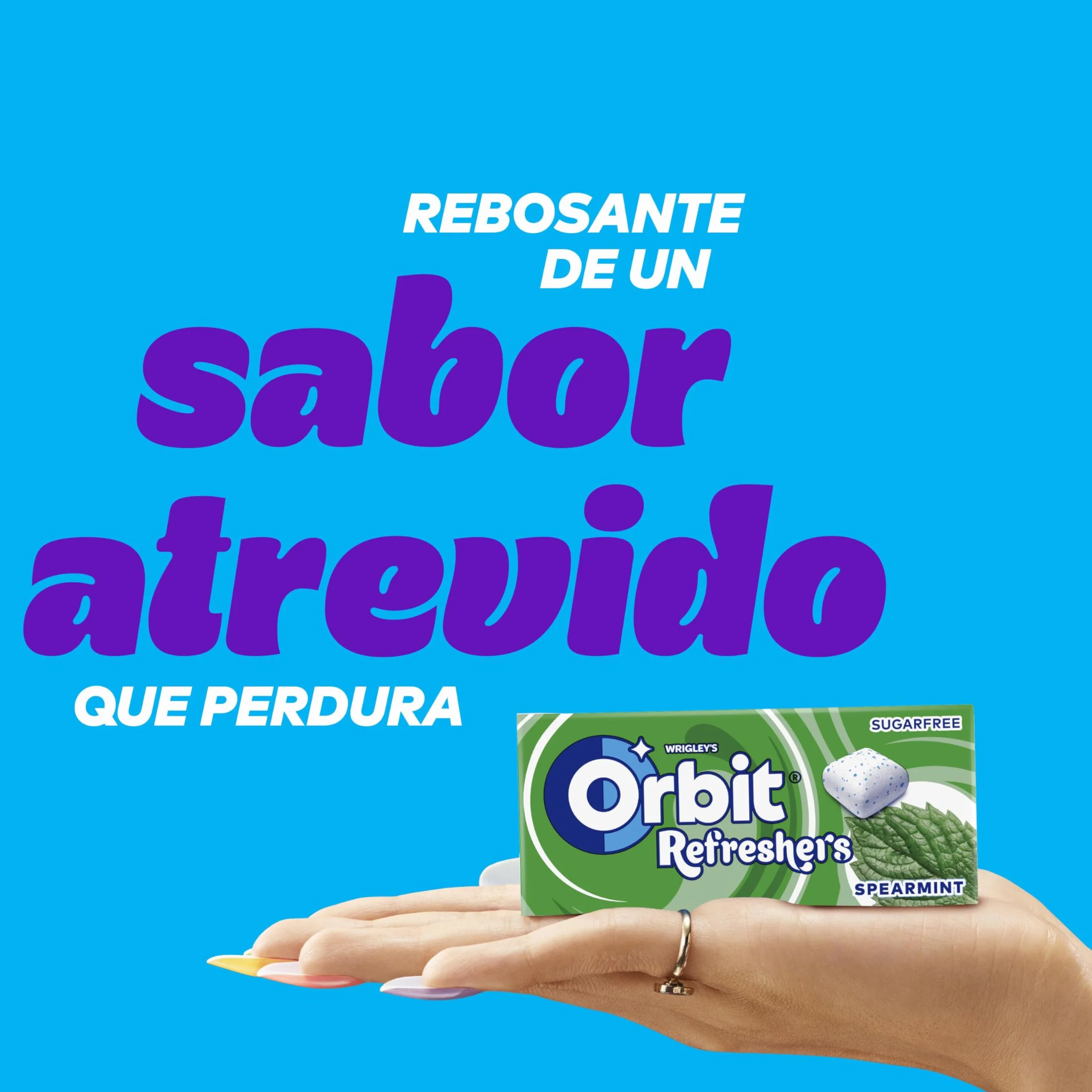 Orbit Refreshers Chicles Sin Azúcar Sabor Hierbabuena Pack Bolsillo 16x7