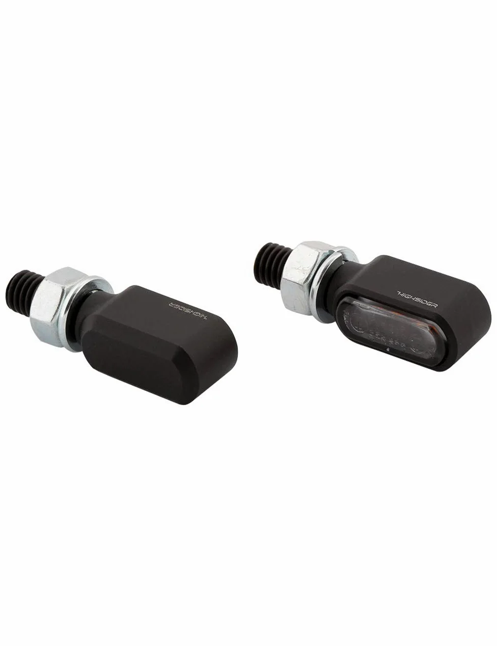 HIGHSIDER Intermitentes LED para motocicleta Little Bronx, certificado E, (2 unidades) (negro)