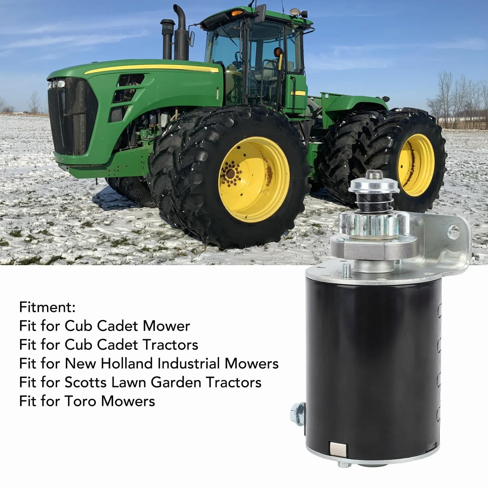 Motor de arranque de 12 V 14T de gran potencia y resistente para cortacésped y tractor Cub Cadet RZT17 RZT42, cortacésped industrial New Holland, tractores de jardín Scotts,