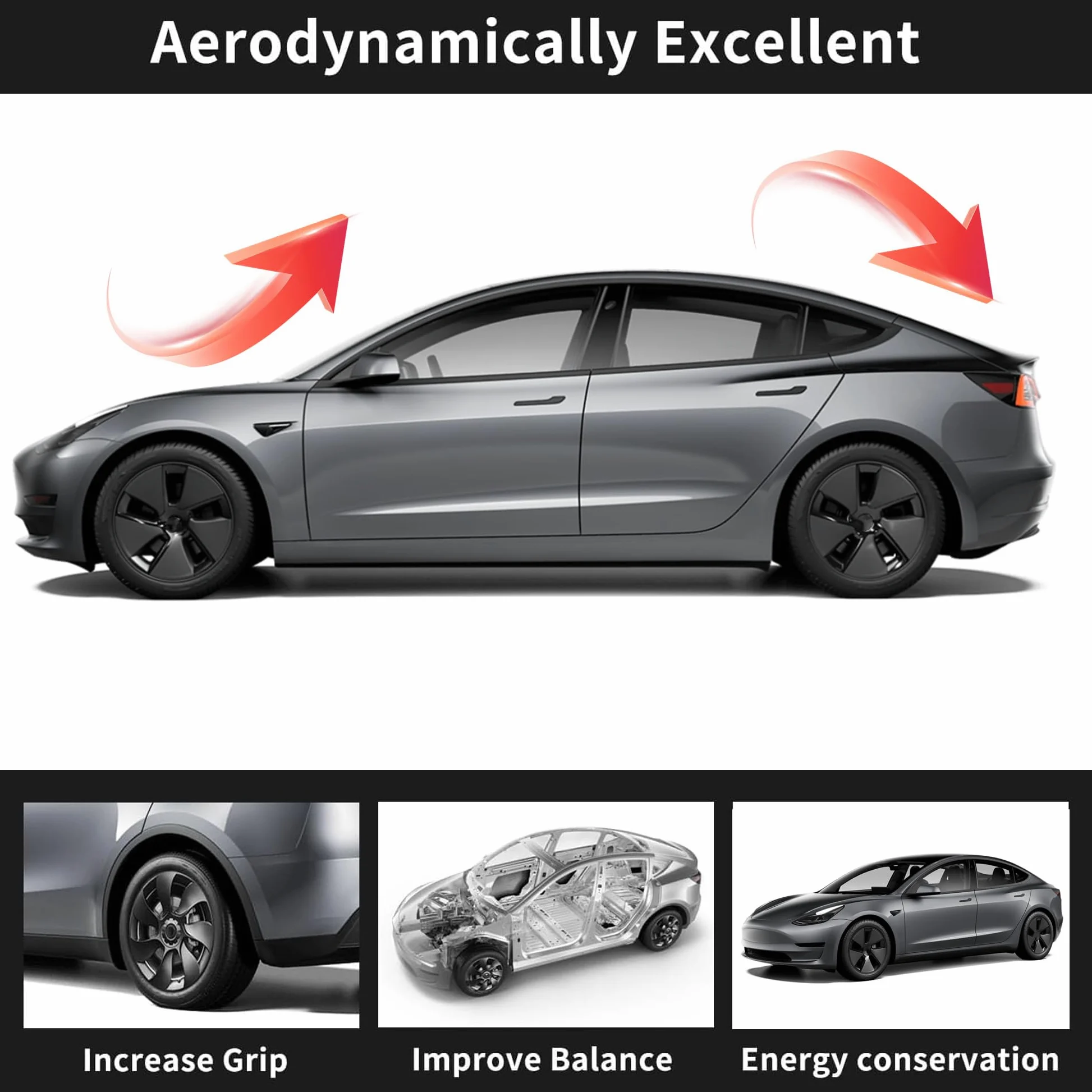 TOPABYTE Model Y Spoiler Original Spoiler Trasero Wing Lip para Tesla Model Y 2020-2024 (Negro Brillante)