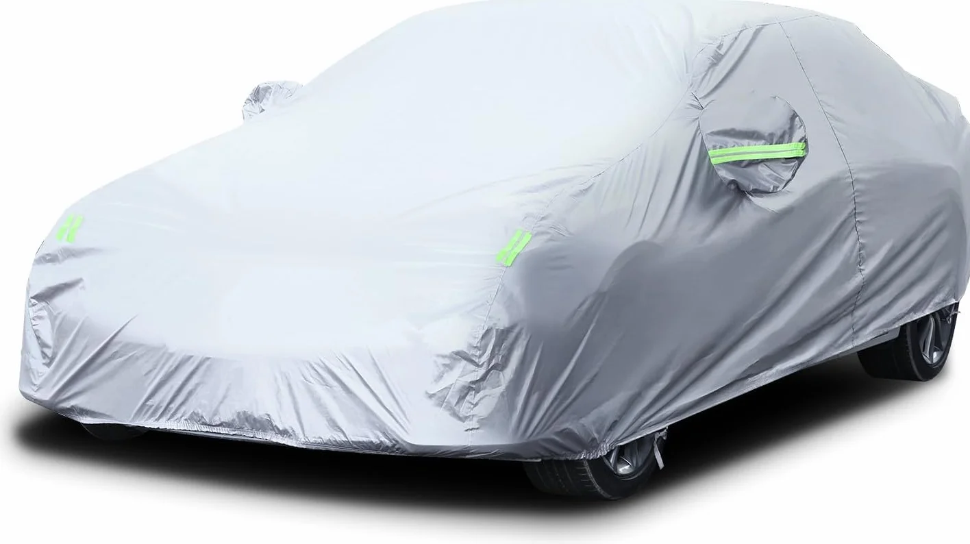 LOETAD Funda de Coche Exterior Cubierta de Coche Impermeable Antipolvo y Rasguño Universal 470x180x150cm