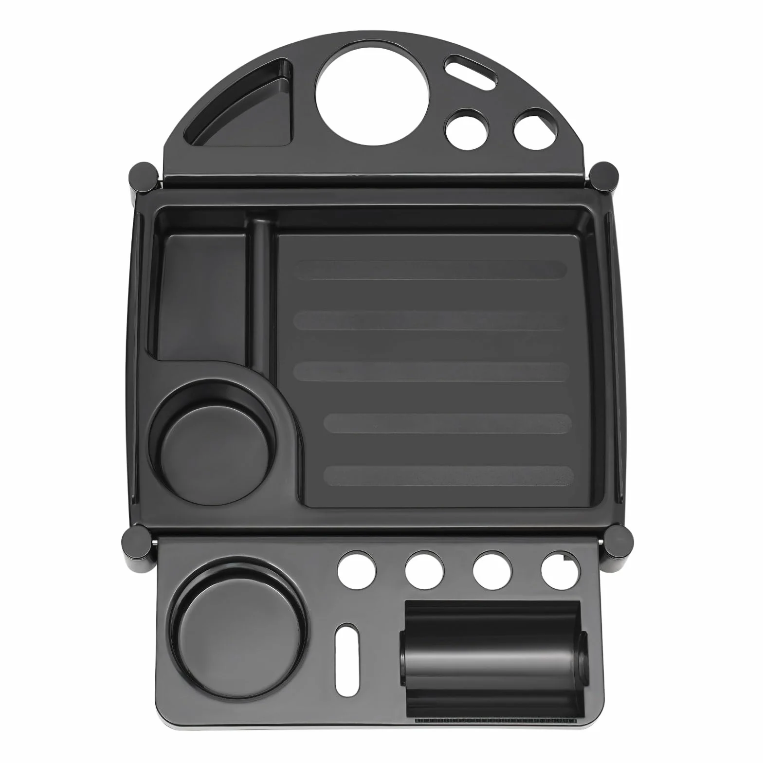 Carrito de peluquería 6 pisos 5 cajones acero inoxidable negro 36x85.5 cm