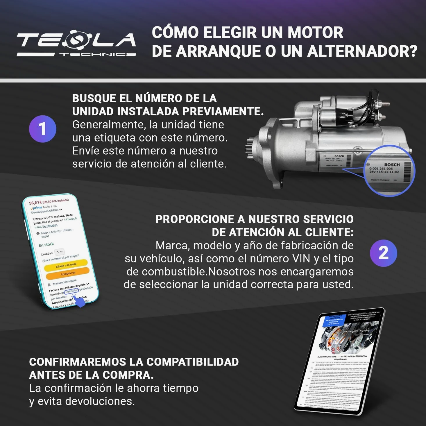 TT15309 PRO - Motor de Arranque 12V 1.3kW - Ref OE 0986021651, 5802AZ - Compatible con Peugeot/Citroën/Toyota.