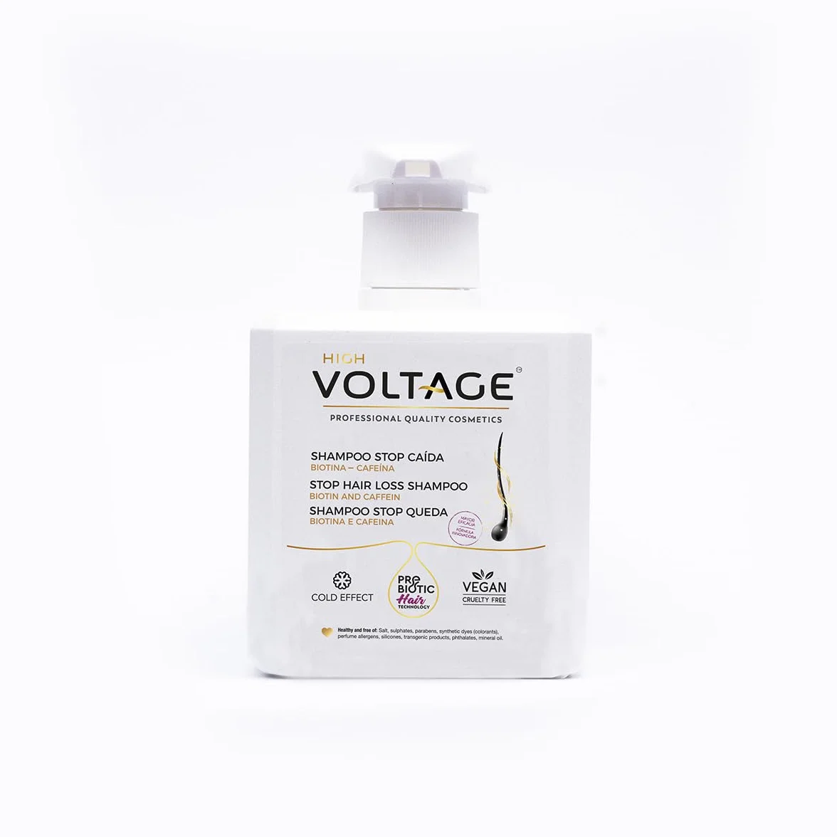 Voltage Cosmetics Champú Anticaída 500 ml con Biotina y Cafeína