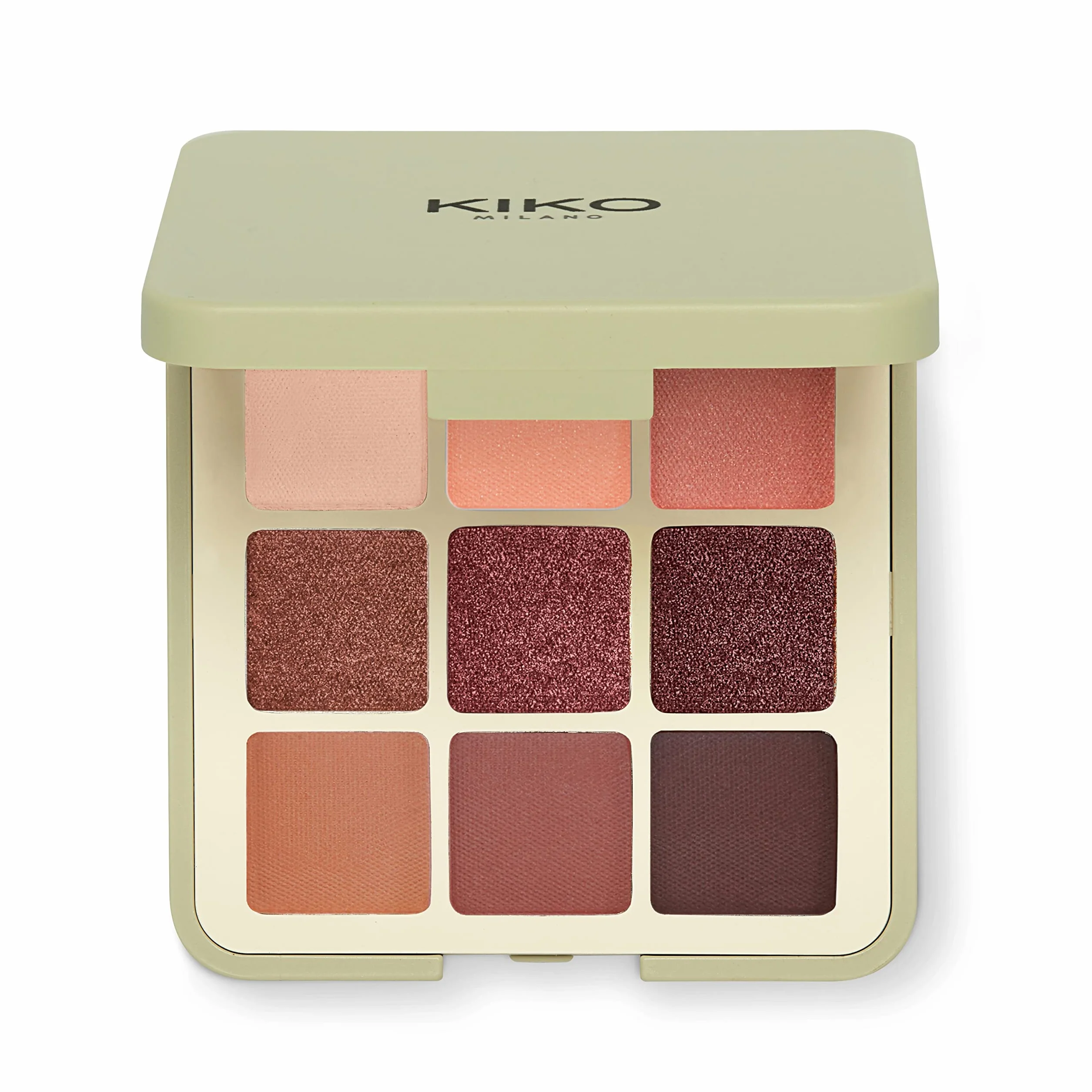 KIKO Milano Green Me Eyeshadow Palette 102, Paleta de Sombras 9 Tonos Mate, Perlado y Metálico