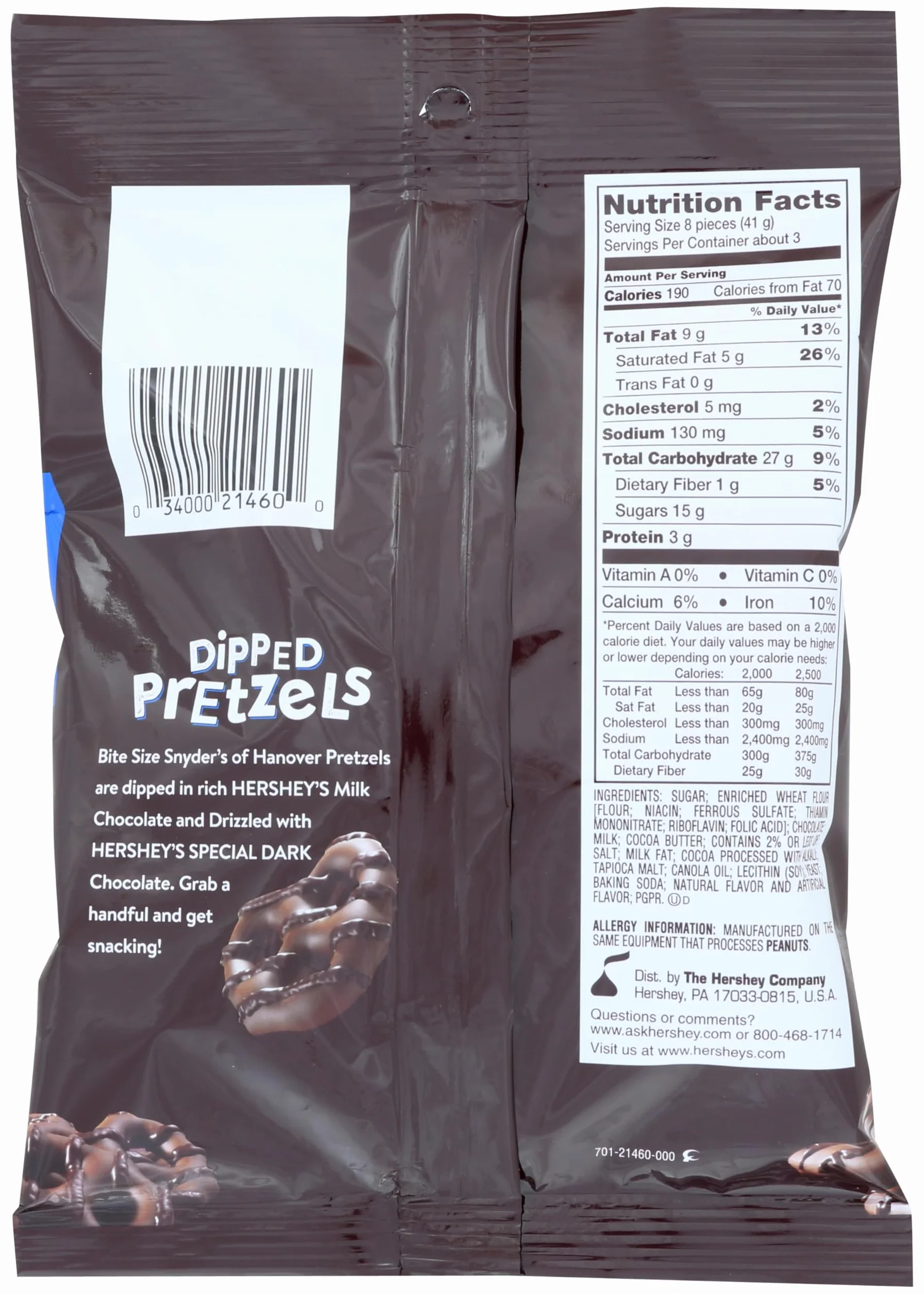 Hershey's Milk Chocolate Dipped Pretzels 120g
