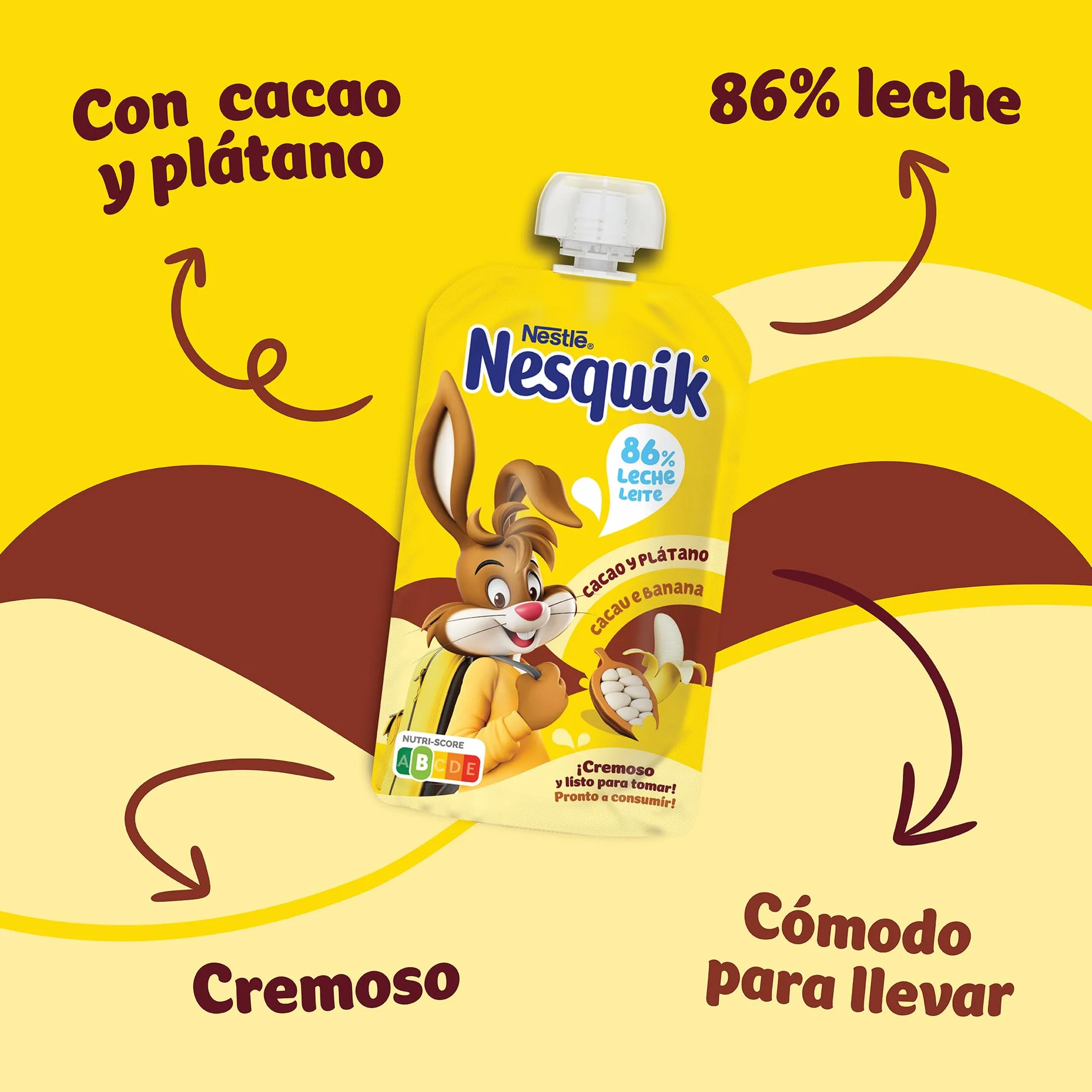 NESTLÉ NESQUIK Cacao Plátano 8 Bolsitas 110g