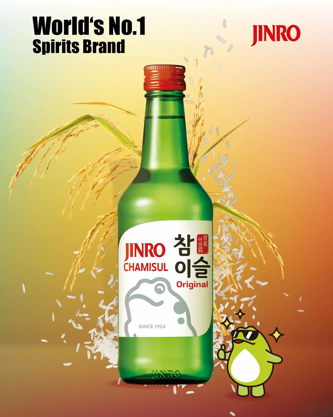 JINRO Hitejinro Chamisul Original Soju 20,1% Vol 350 ml