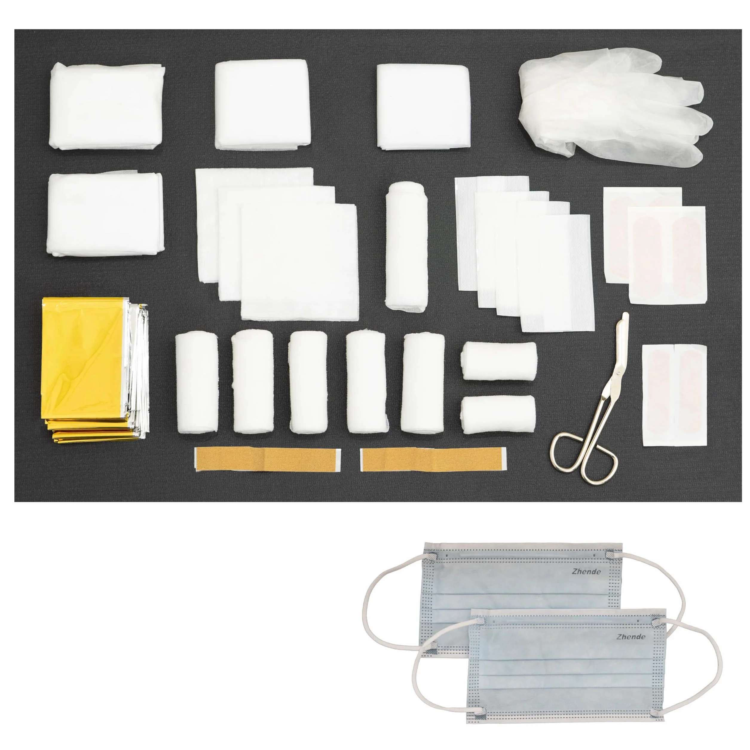 Petex 43930004 Kit de Primeros Auxilios Contenido según DIN 13164, Negro