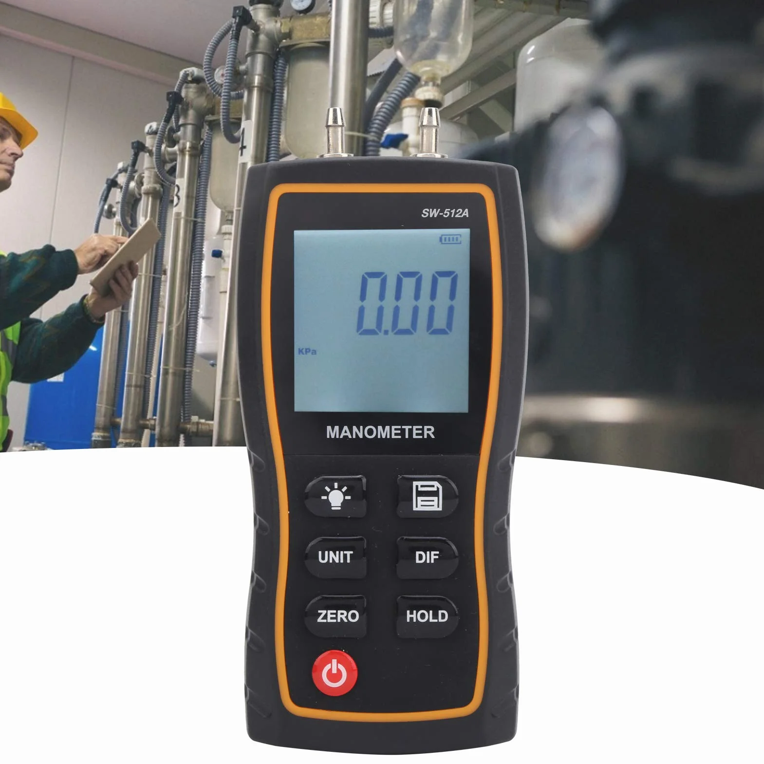 Haofy Manómetro Digital de Mano, Medidor de Presión de Aire para Sistemas de Ventilación y Aire Acondicionado, Herramienta Práctica para Inspecciones de Salas Limpias