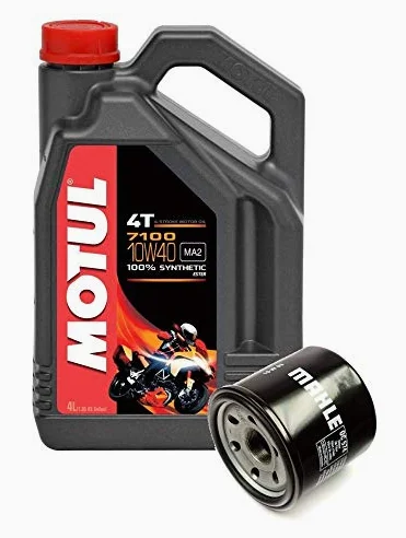 Motul Duo Servicio Cambio Aceite Motos 7100 4T 10W-40 Sintetico 4 litros + Filtro Aceite OC574