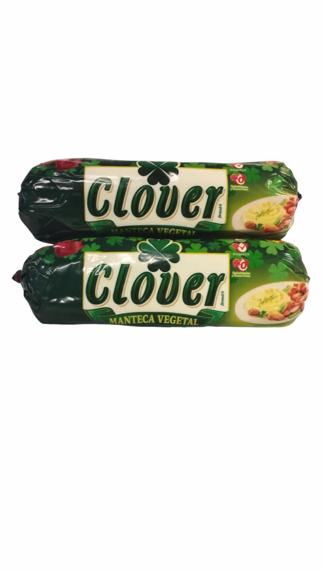 MANTECA VEGETAL CLOVER BRAND PARA FREIR Y COCINAR PACK DE 2 409 GRAMOS