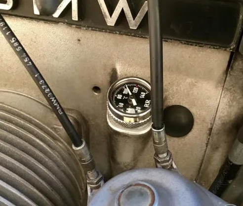 Tapa RR con termómetro de aceite de motor compatible con BMW R45, R65, R80, R100