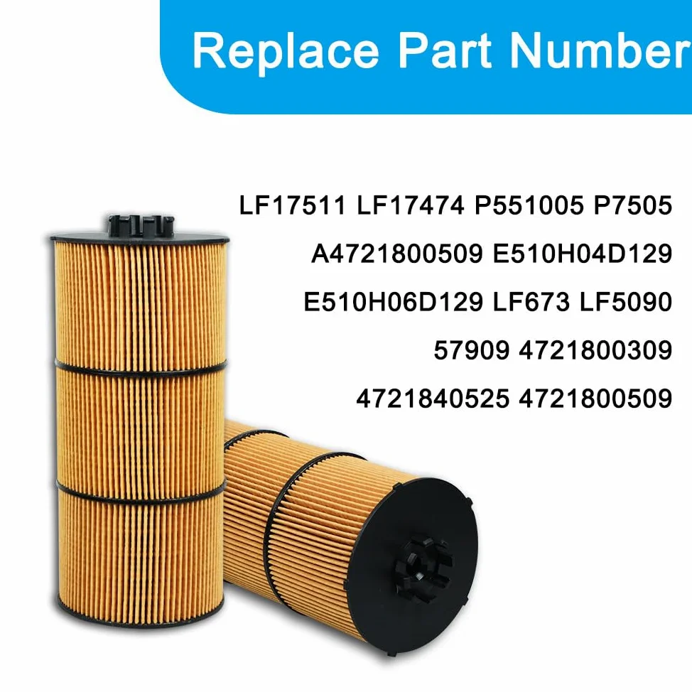 Filtro de aceite/lubricante P551005 para camiones y autobuses Freightliner 2012-2020 114SD 122SD 2012-2020 Western Star Trucks 4700SB 2009-2017 4900FA reemplaza LF17511 LF17474 A4 721800 0109 LF17511