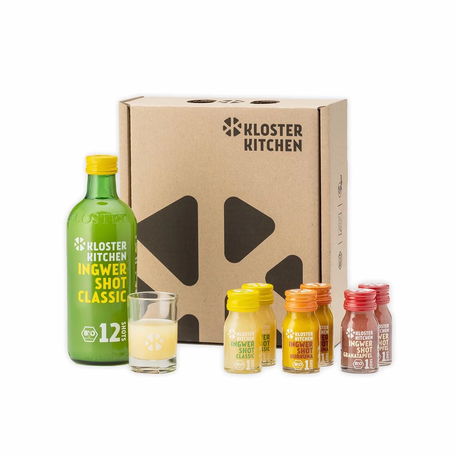 Kloster Kitchen Organiczny zestaw degustacyjny imbiru + 6 x 30 ml z autentycznymi kawałkami, zestaw prezentowy imbirowy, wegański