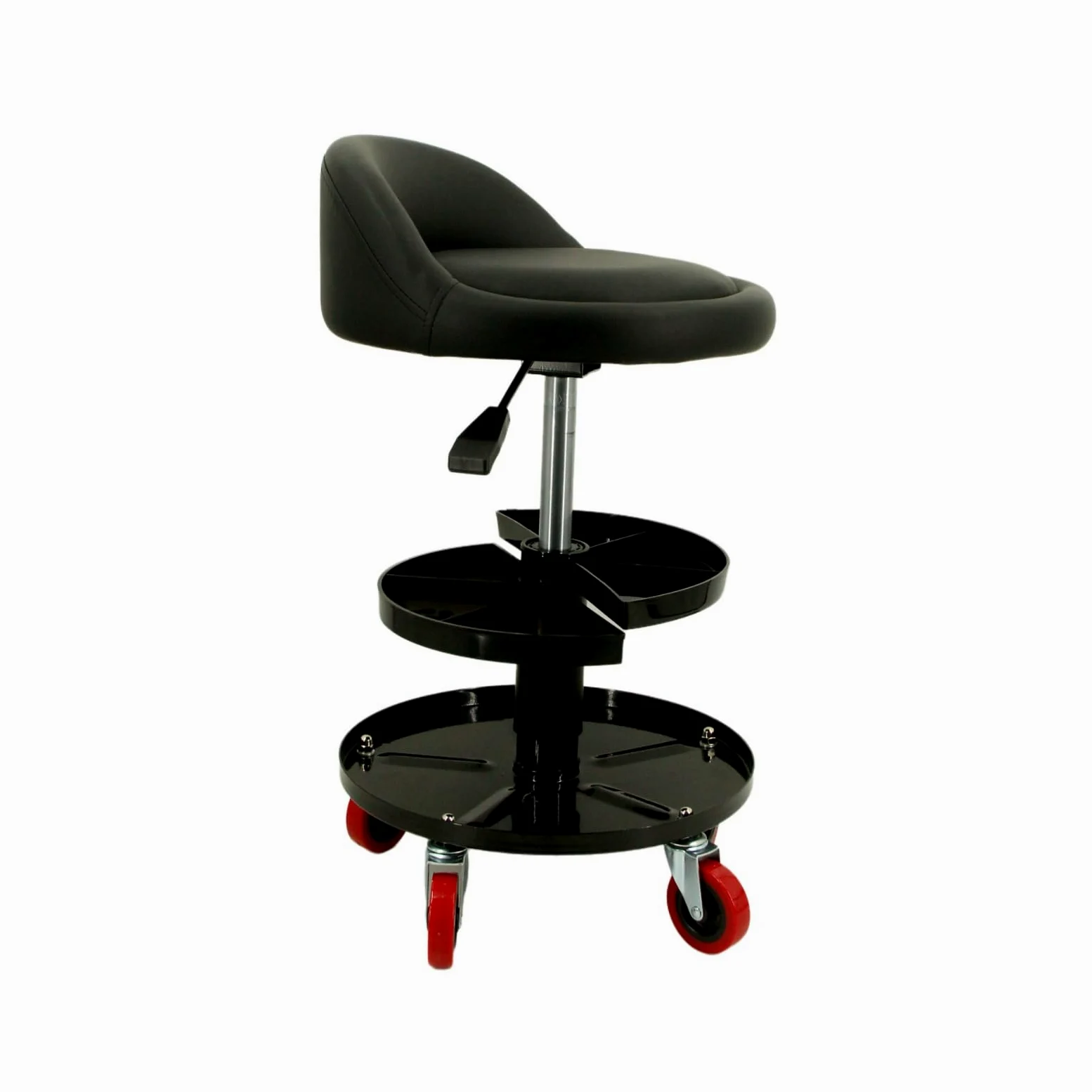 Taburete Taller con Banja Giratorio Taburete con Ruedas Rodante Asiento Taller Respaldo para Garaje