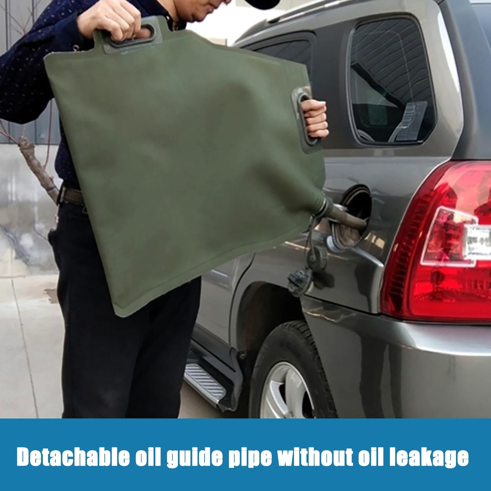Garrafa Ġãṣôliňa 10L 20L 30L, Bidon Ġãṣôliňa Blanda Portátil, Bolsa de Combustible TPU Plegable de Emergencia Al Aire Libre, Verde,20L