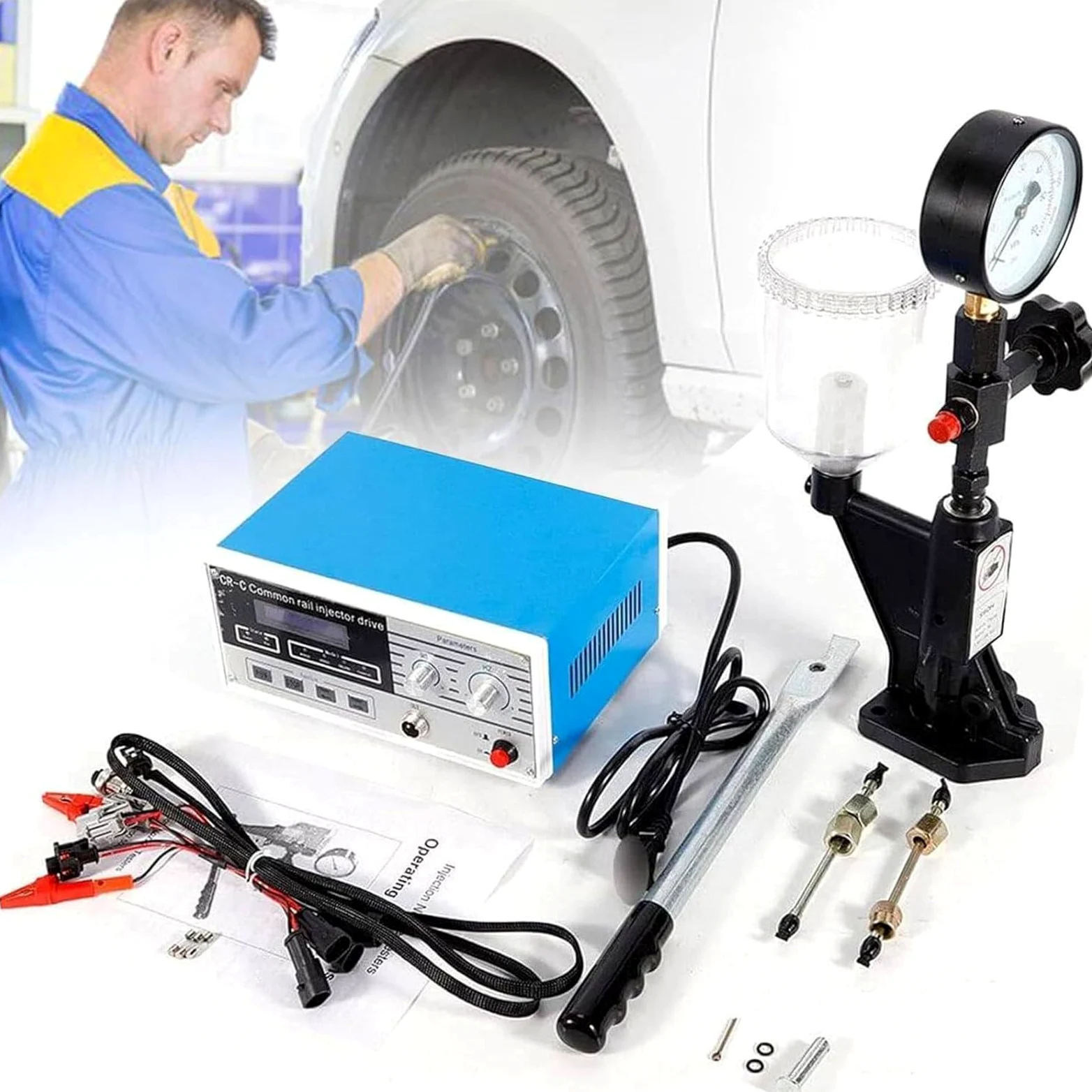 Probador inyectores diésel 220 v, comprobador electromagnéticoinyectores, combinación CR-c, multifunción, Herramienta s60h, 0 – 600 Bar, 0 – 8000 PSI, para Motor Diesel vehículo