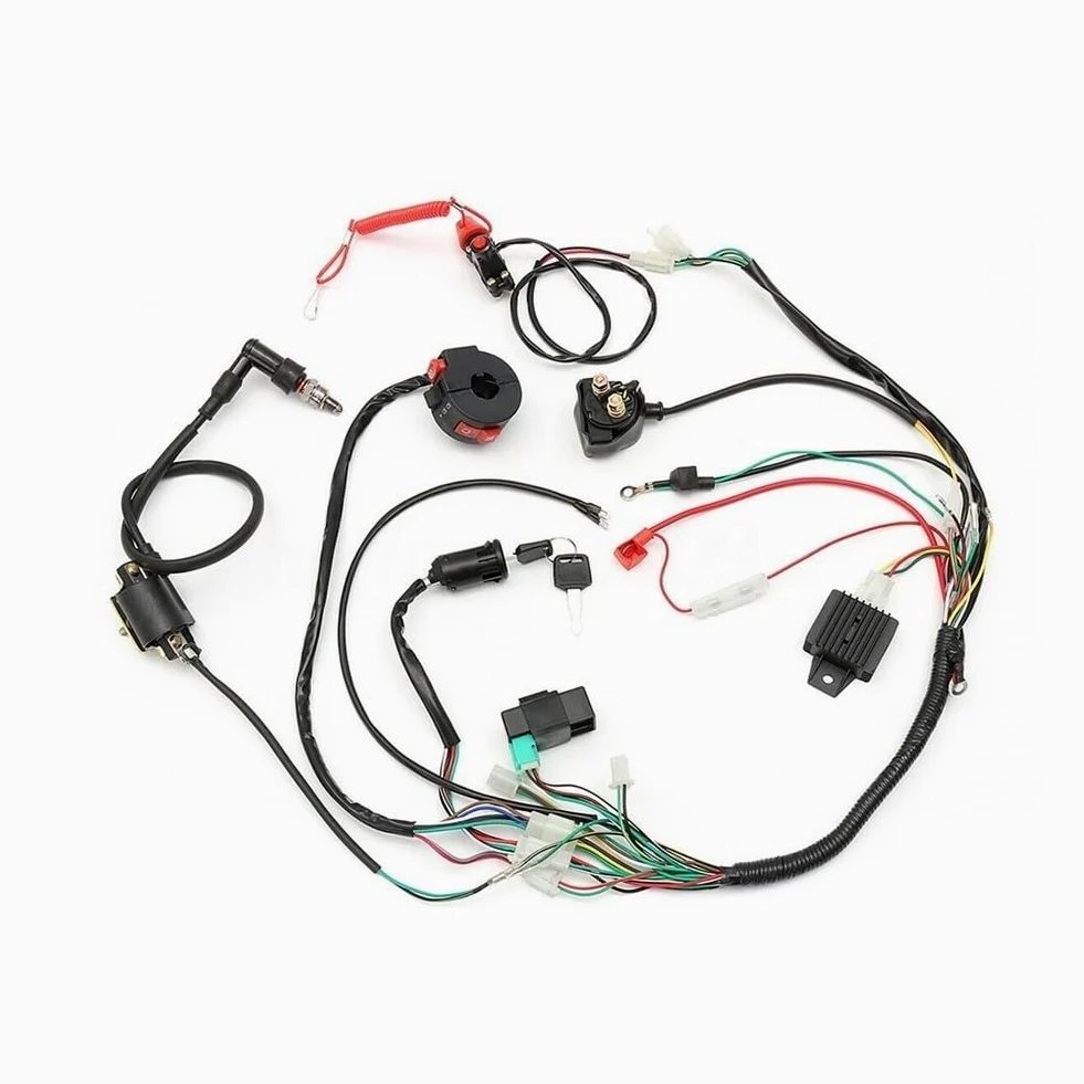 Arnés de cableado CDI para motocicleta rectificador bobina encendido solenoide para 50cc