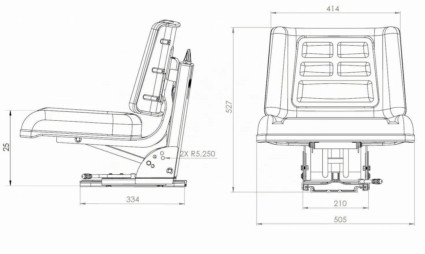 Asiento de Tractor Universal Negro Azul Rojo Amarillo