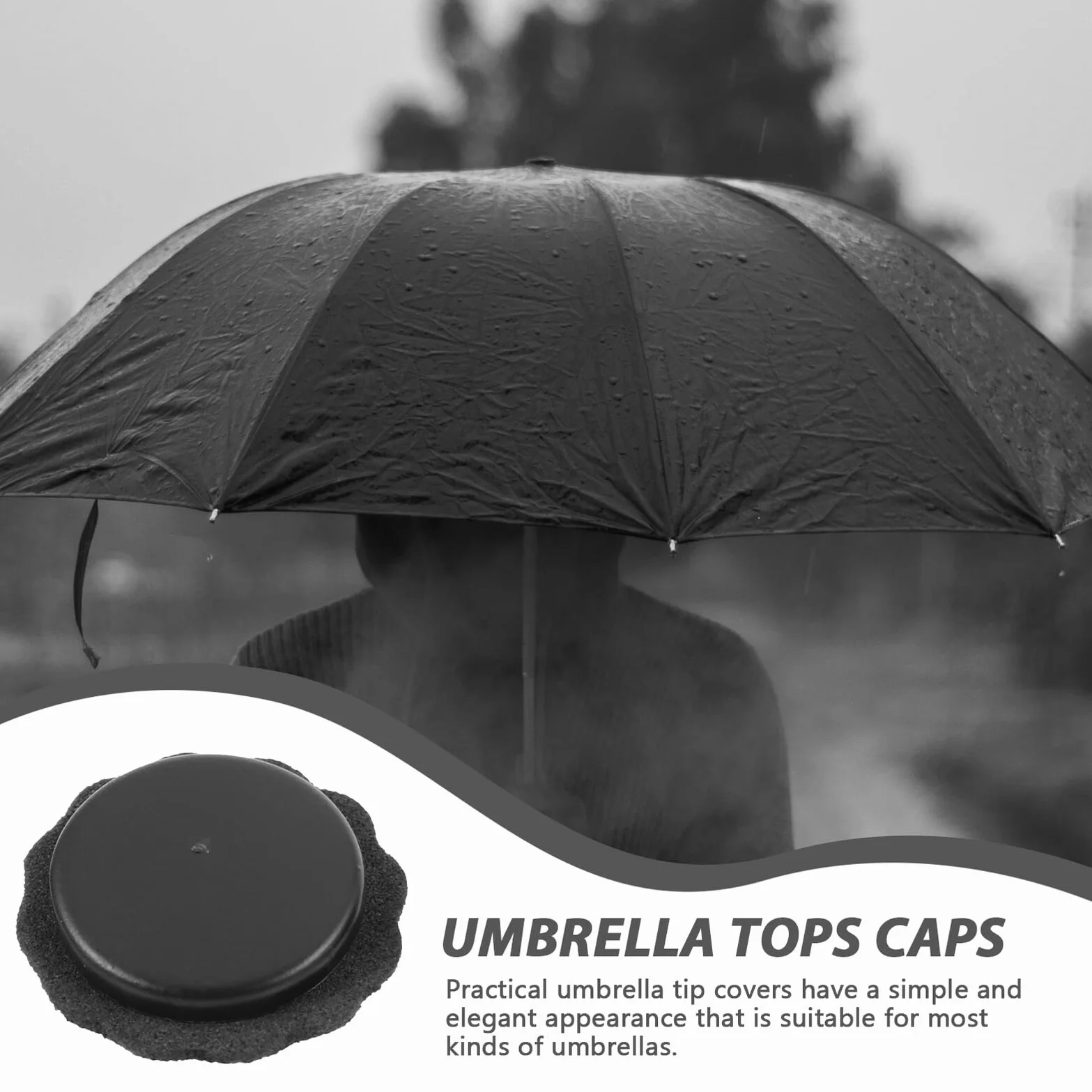 SUPVOX Repuestos Ideales para Paraguas para Paraguas Plegables 4 Piezas de Tapas de Punta Accesorios Negros de Plástico Diseño Roscado para Uso Prolongado