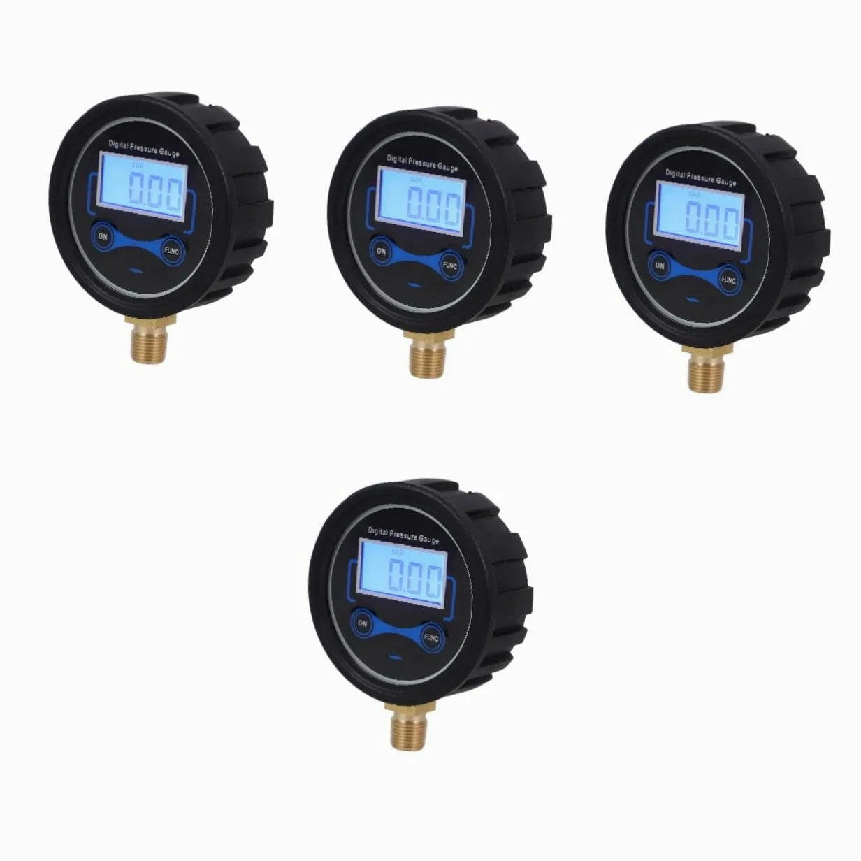 PRETYZOOM 4 Piezas Manómetro De Pantalla Digital Medidor De Presion De Neumaticos Presión De Aire Con Manómetro De Presión De Neumáticos Auto Indicador Ensayador Negro El Plastico