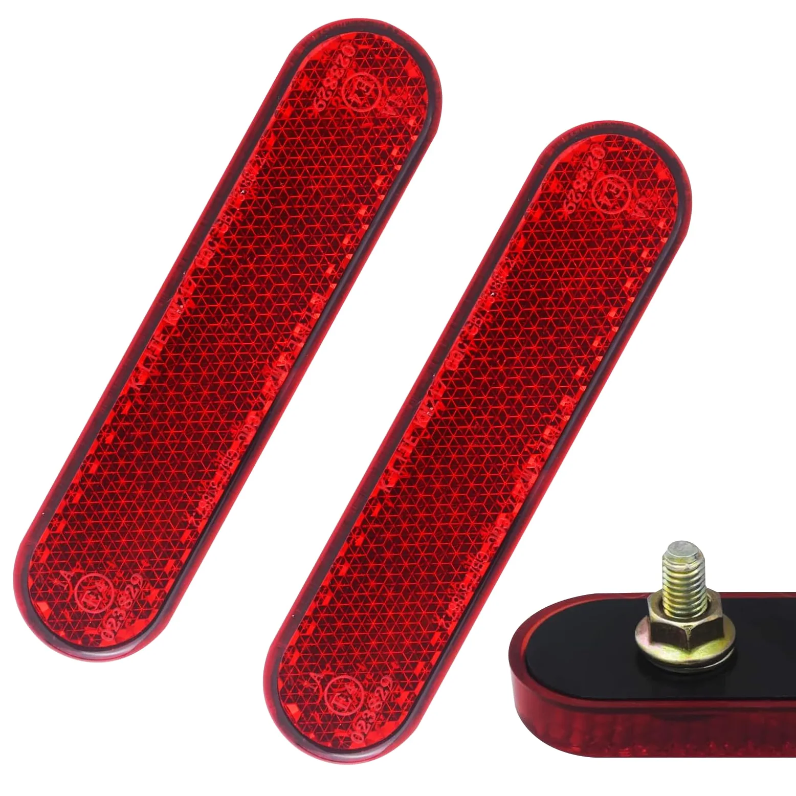 2 PCS Catadioptrico Moto,Reflector para Matrícula Motocicleta Excelente Visibilidad Seguridad,Reflector Trasero Motocicleta Ideal para Motos,Bicicletas Patinetes Multifuncionales,con Tornillos M5