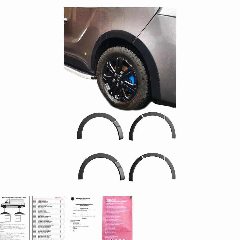 Radlaufschutz Radlaufleisten compatible con RENAULT Trafic Larga distancia entre ejes 2014 hasta 2018 10 piezas con ABE TÜV